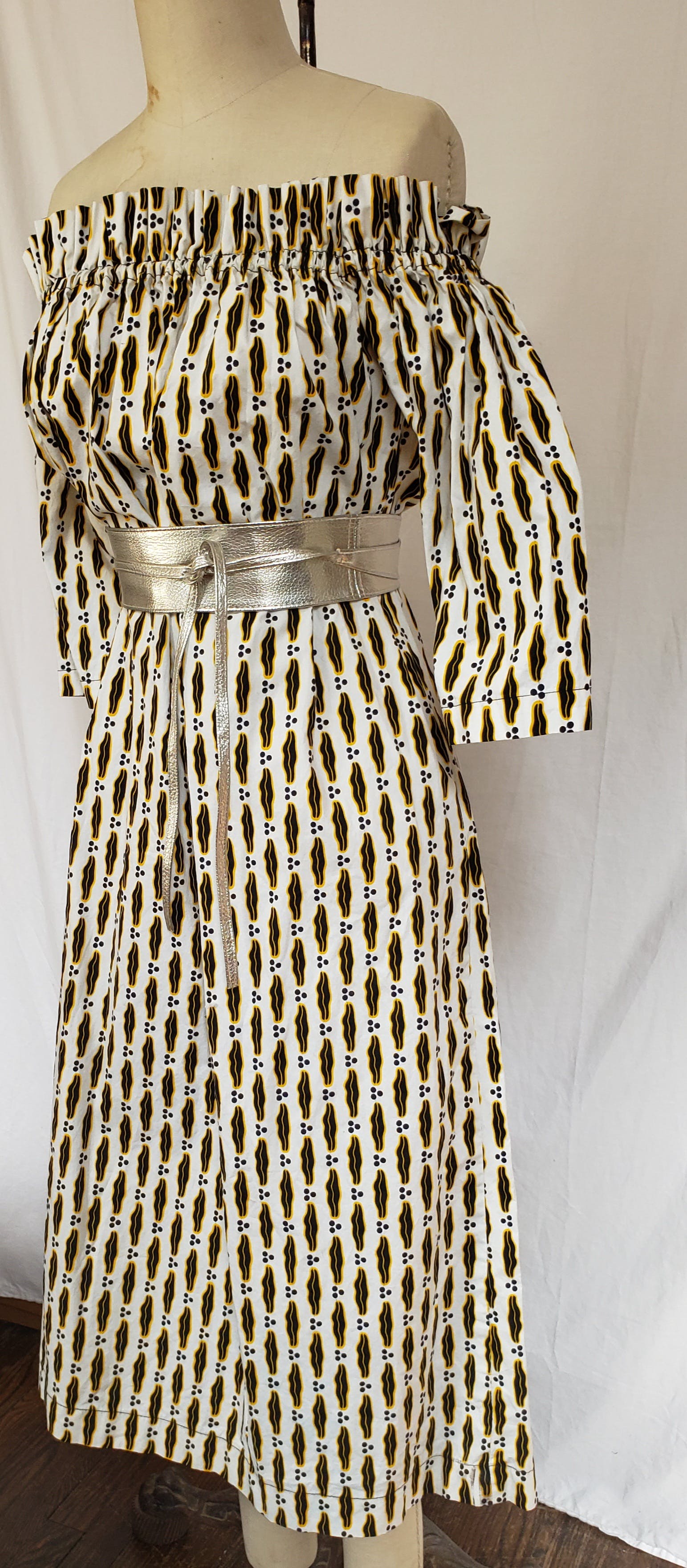 Vintage African Print Off-the-Shoulder Dress | Shop THRILLING