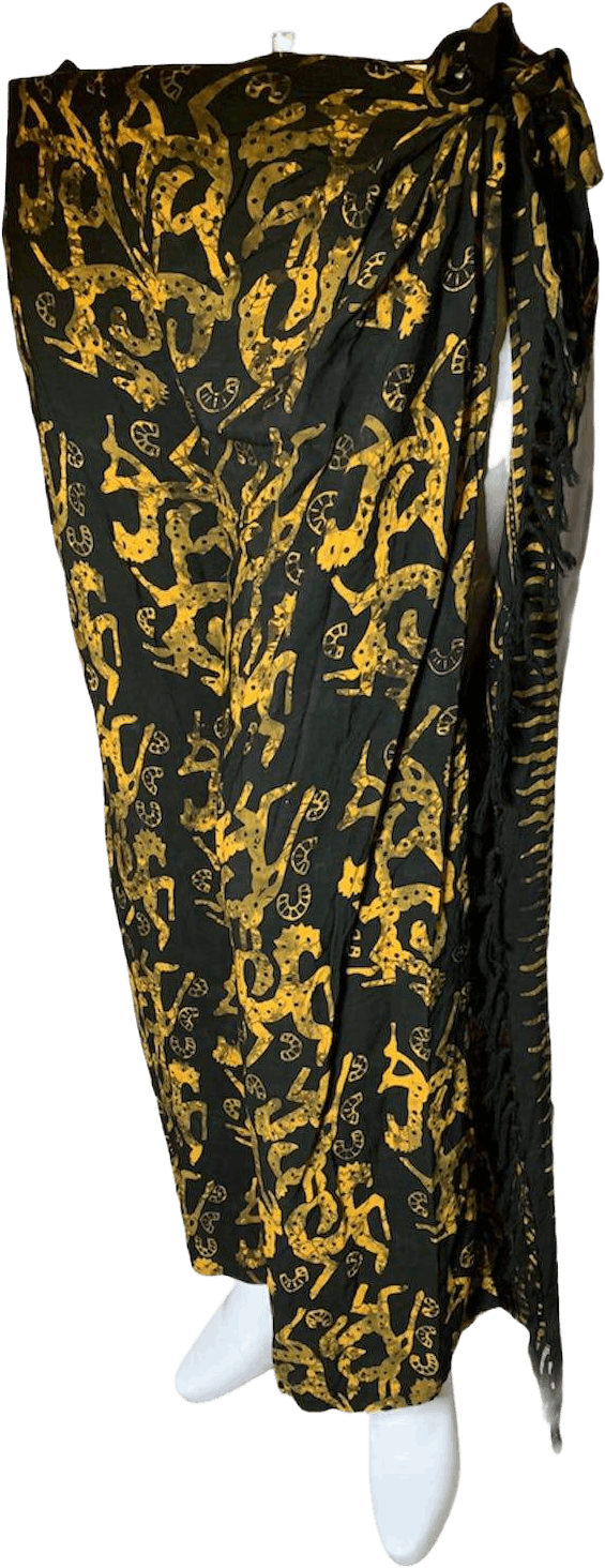 Vintage Black and Yellow/gold Seahorse Tie Pants W/ Split Leg & Twist ...