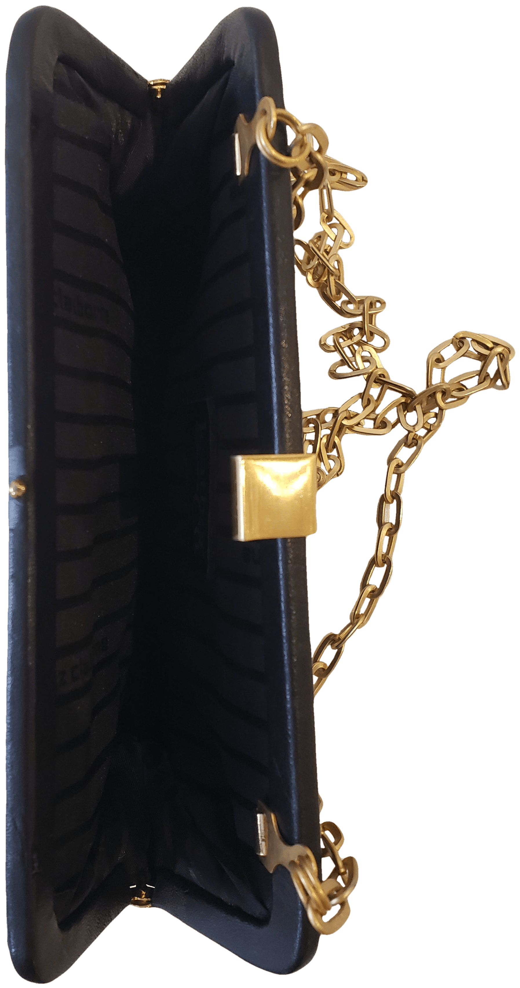 Vintage Black Leather Crossbody with Gold Chain by Liz Claiborne Shop