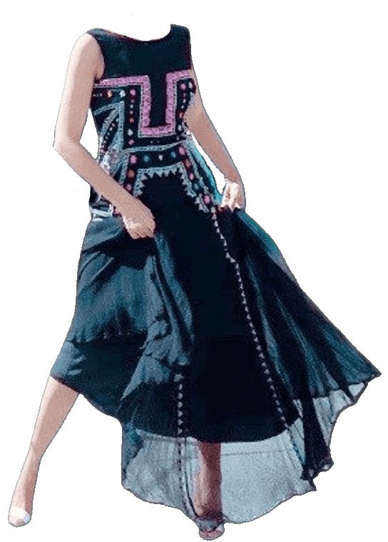 Vintage Black Rainbow Beaded Maxi Dress by Mara Hoffman Shop THRILLING