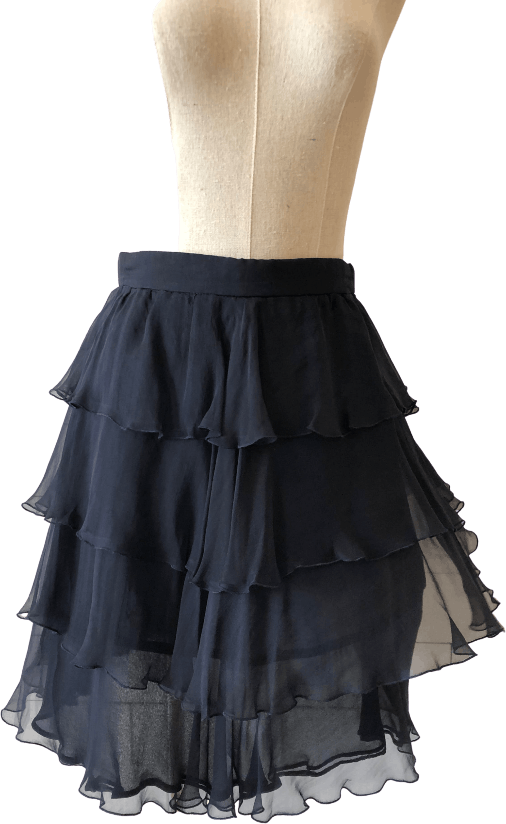 Vintage Black Sheer Ruffled Skirt With Lining By Valentino Shop Thrilling 2737