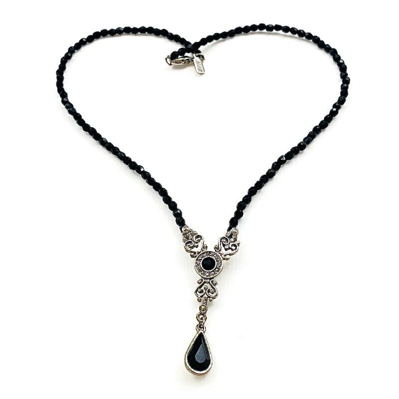 Vintage Black Victorian Gothic Style Lavaler Necklace by 1928 Jewelry ...