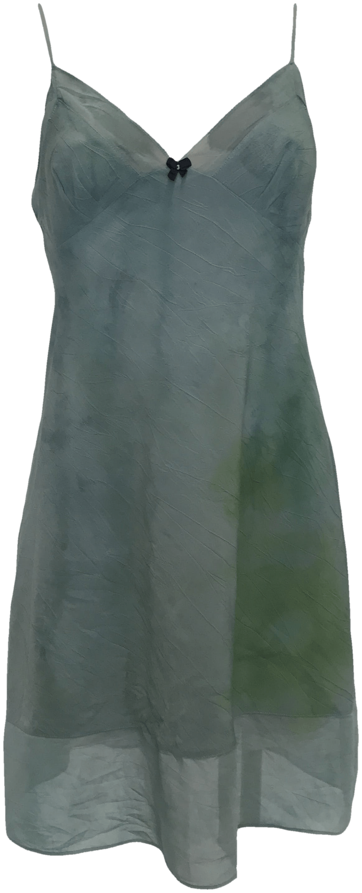 Green and Brown Silk Tie Dye Slip Dress main image 0