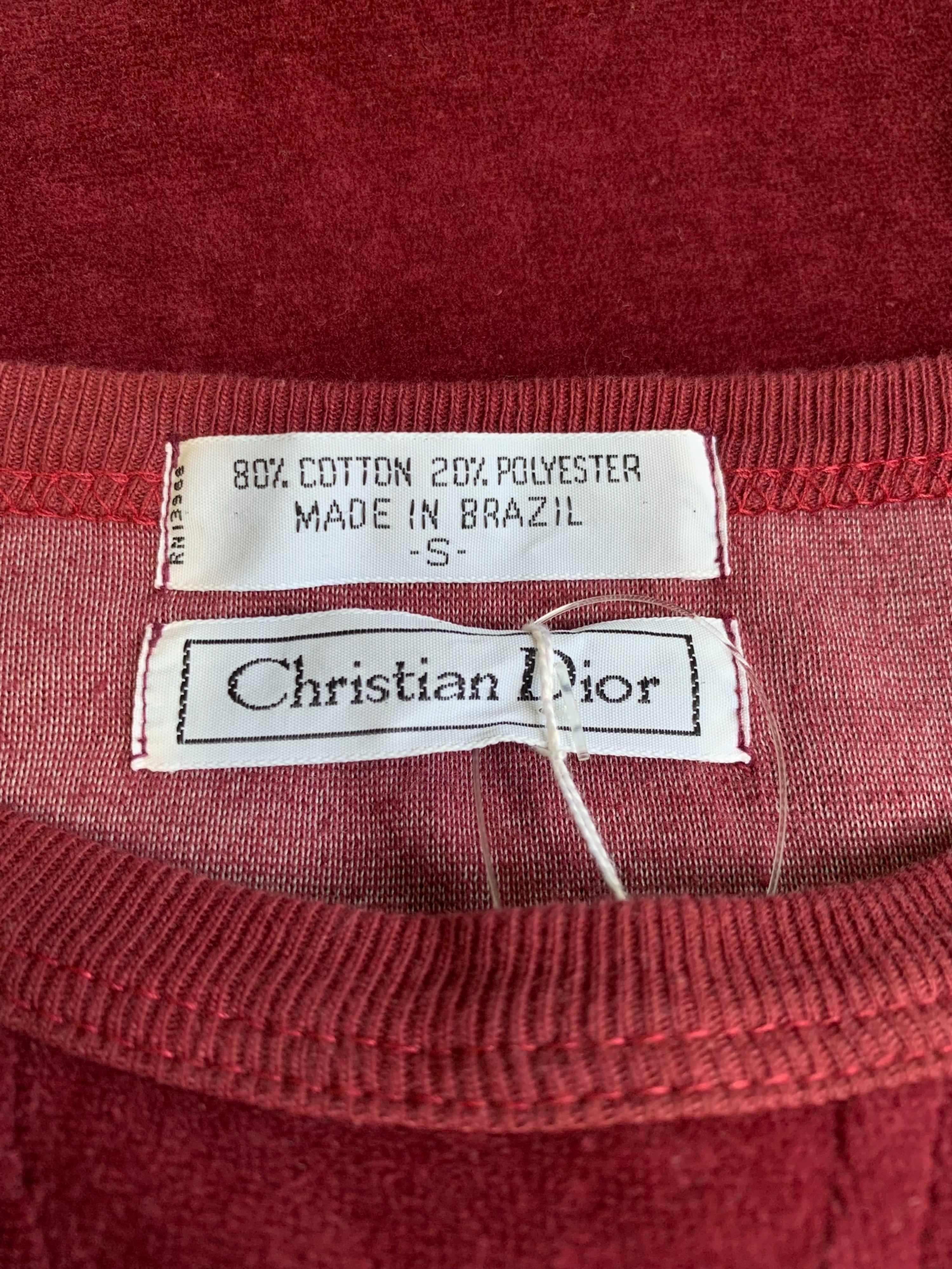 Vintage Burgundy Velvet Crewneck Sweater by Christian Dior | Shop THRILLING