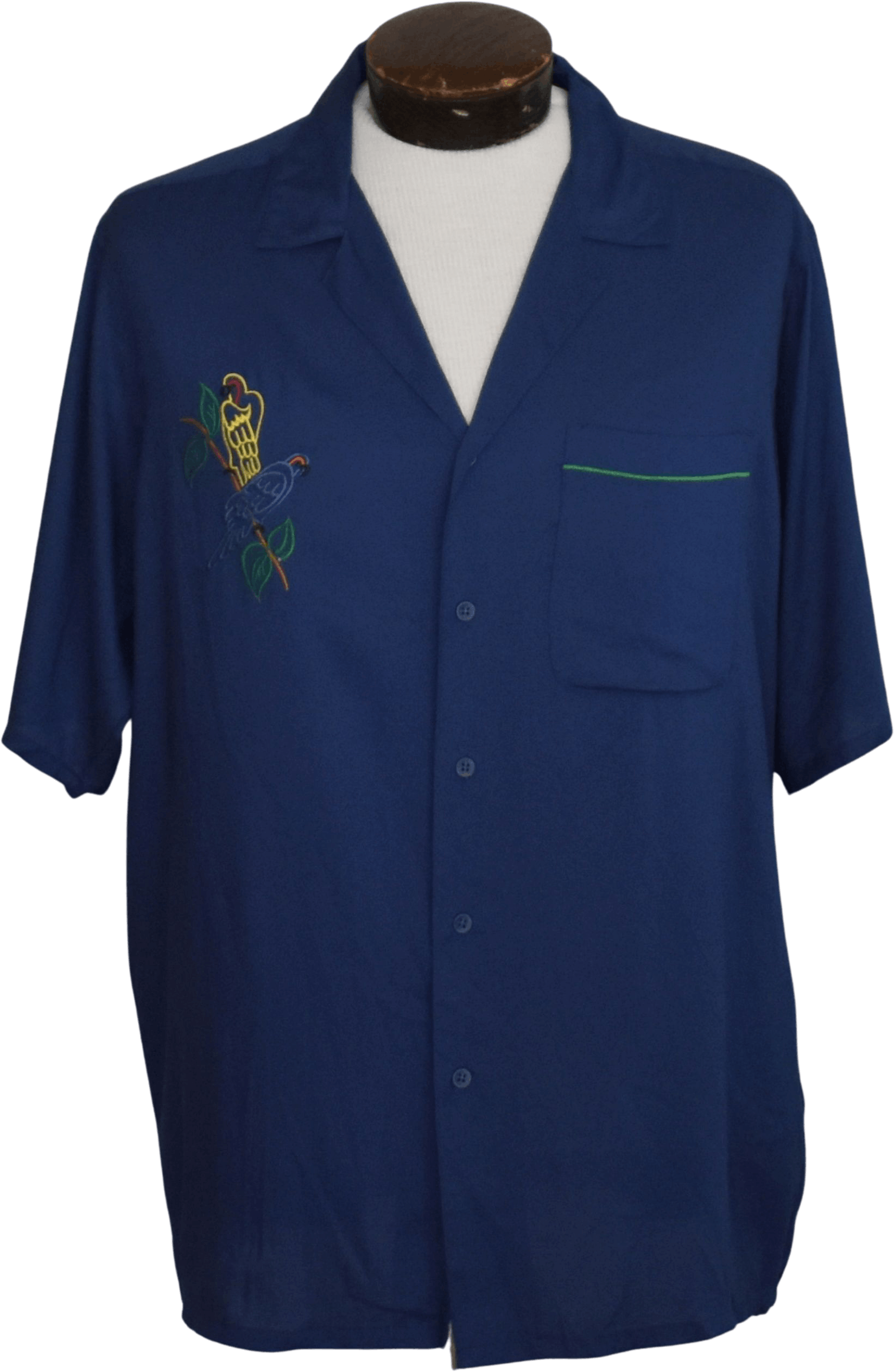 Vintage 80's Parrot Embroidered Men's Shirt by Brittania | Shop THRILLING