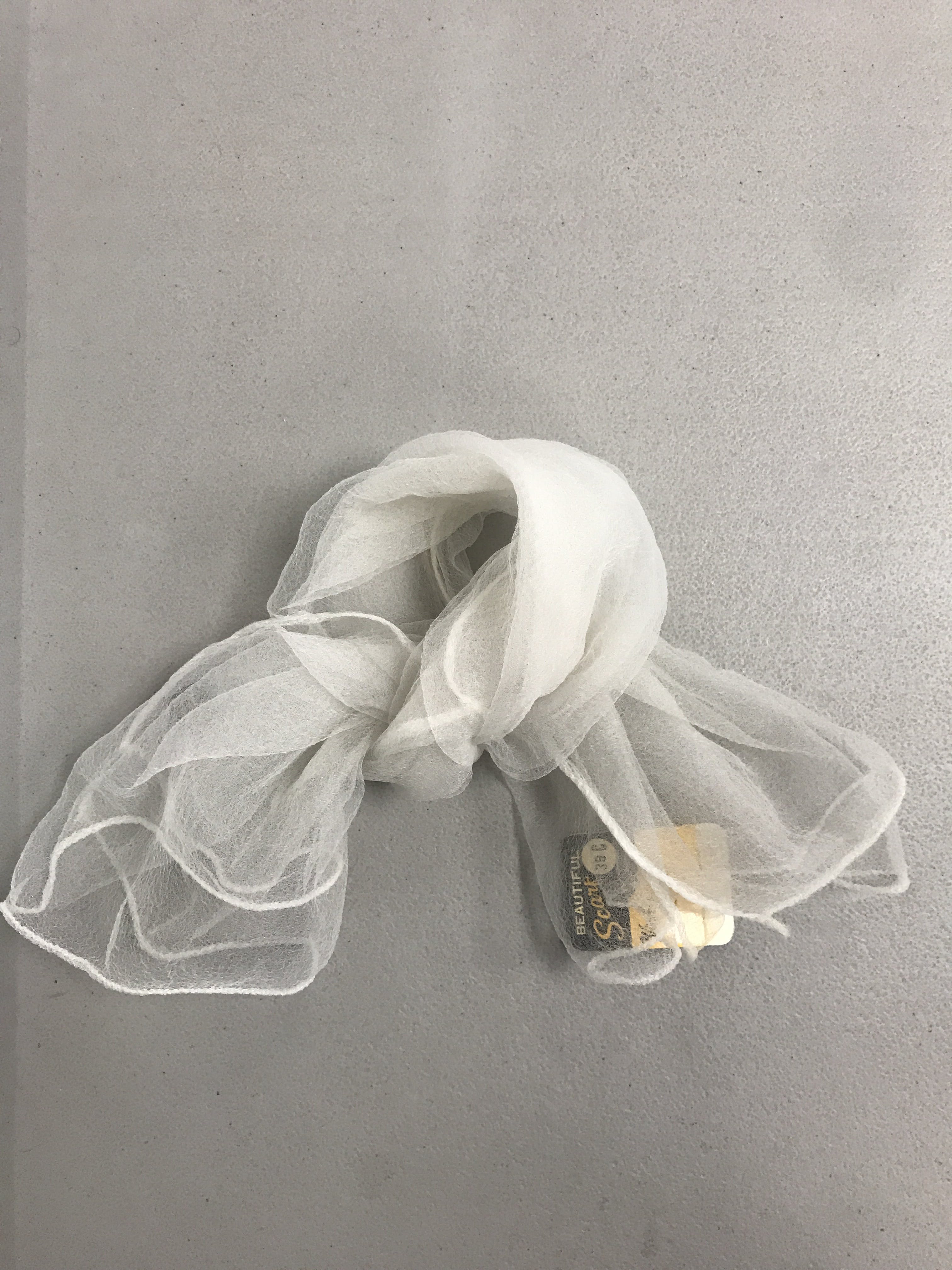 Vintage Deadstock Chiffon Style Off White Scarf | Shop THRILLING