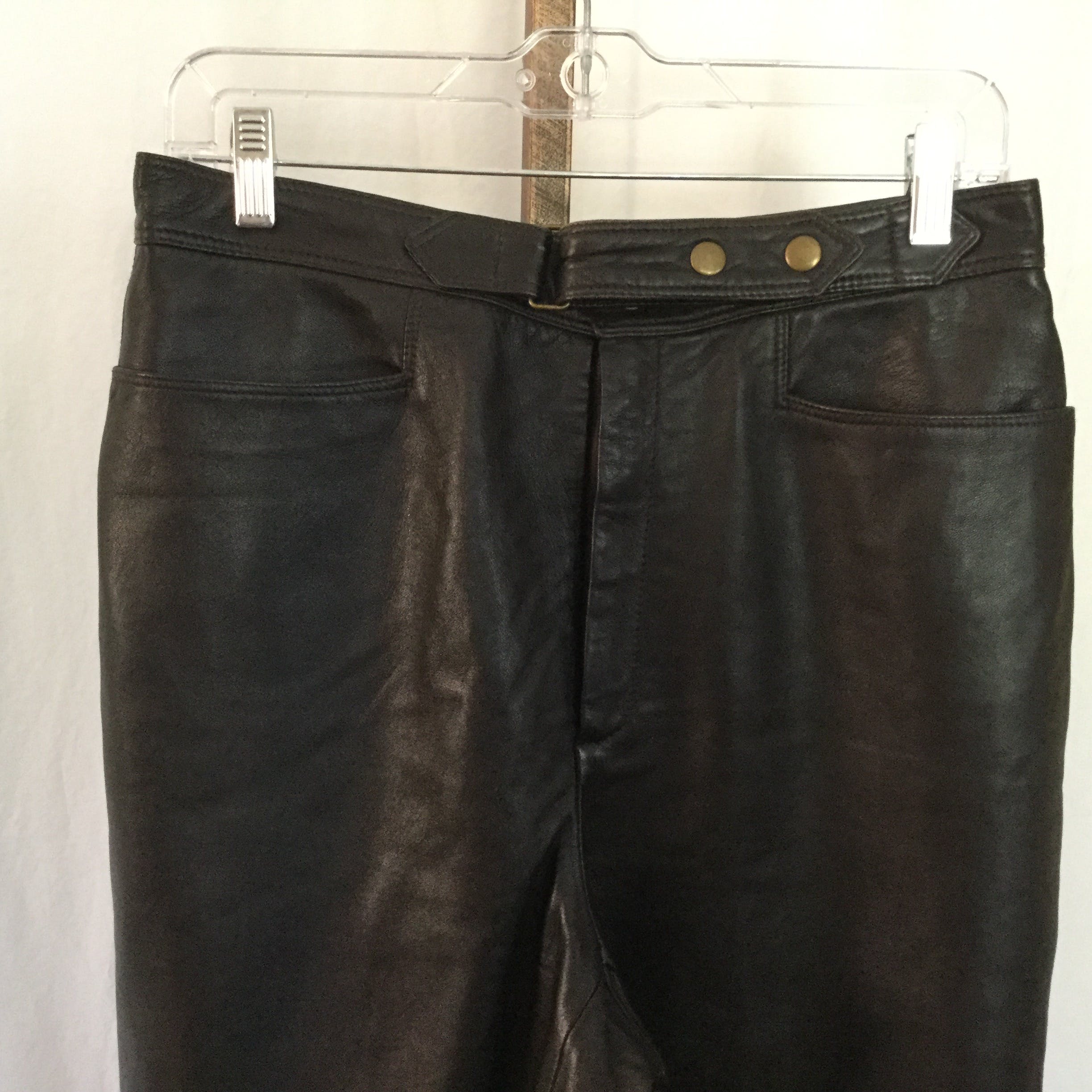 Vintage Black Leather Pants by Dana Buchman | Shop THRILLING