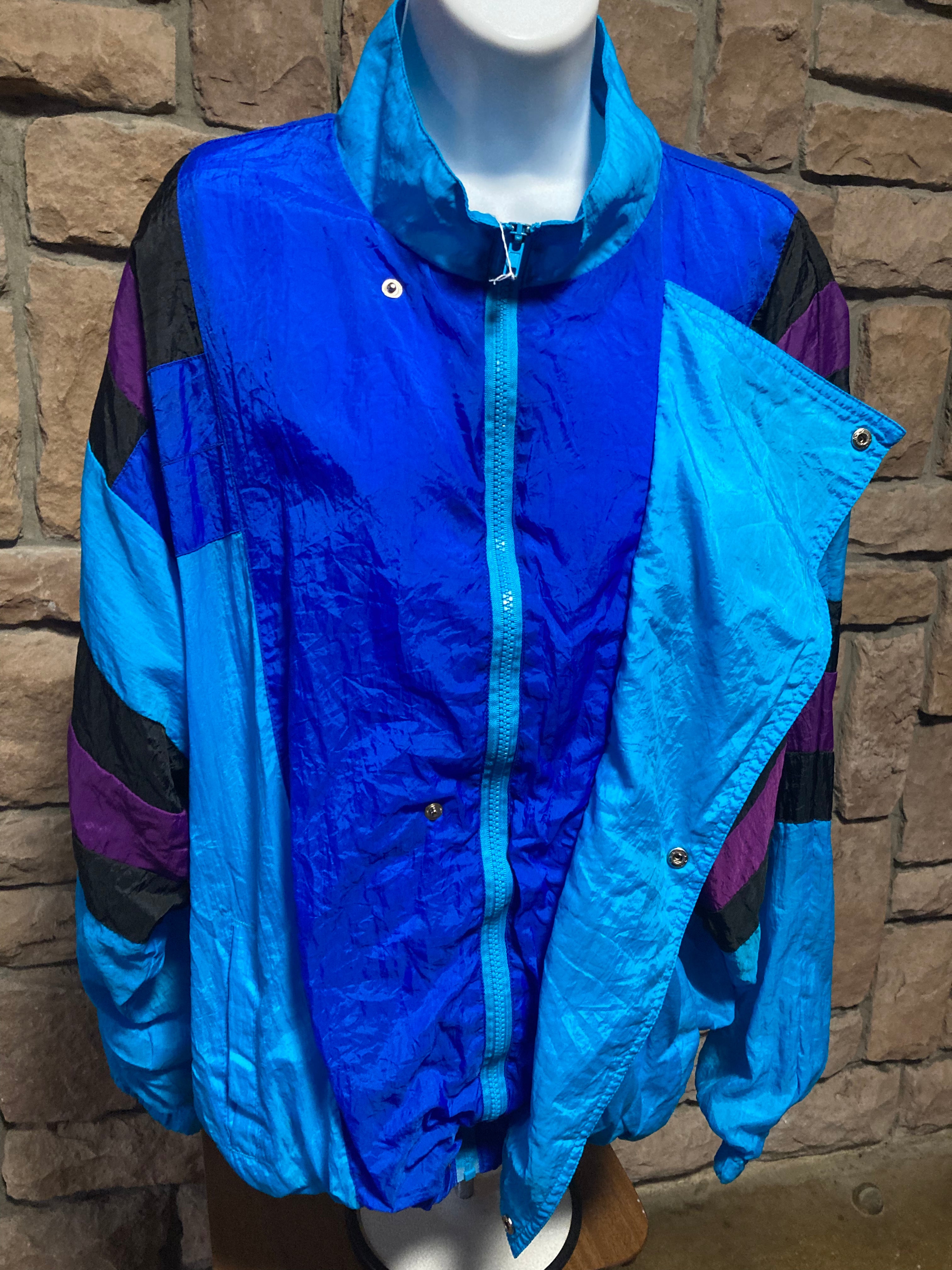Vintage 80s/90s Bright Colorblock Track Jacket By Aviat | Shop THRILLING