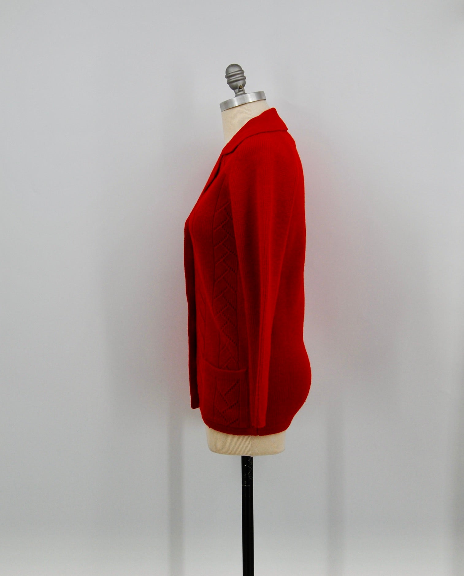 Vintage Red Acrylic Buttoned Knit Cardigan by Cascade | Shop THRILLING