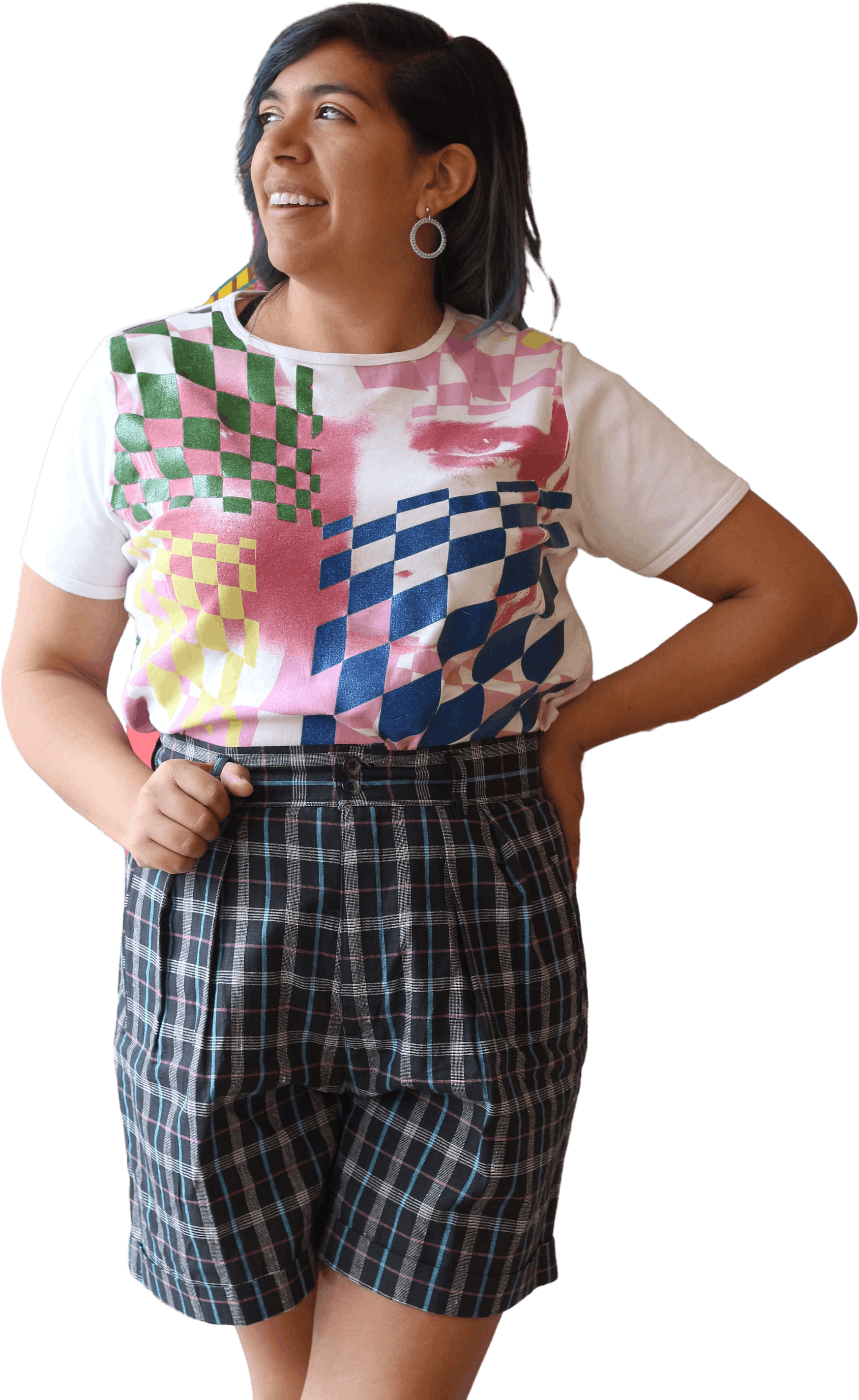 Vintage 90’s Black, Blue and Pink Plaid Bermuda Shorts | Shop THRILLING