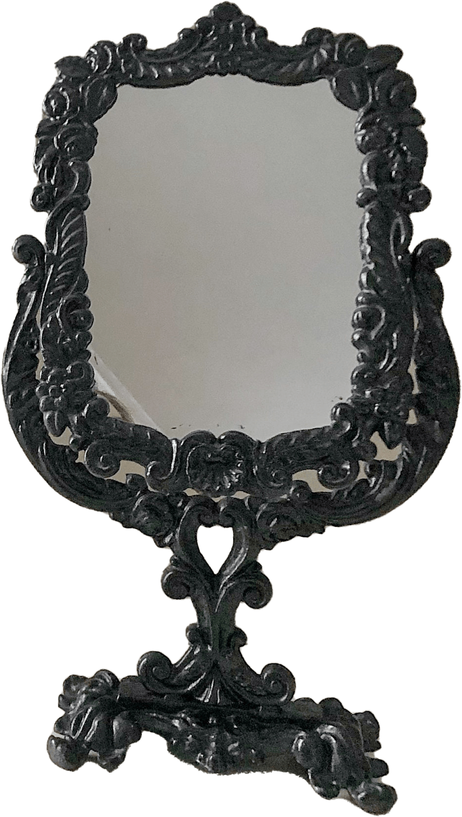 Vintage Cast Iron Black Tabletop Mirror Shop THRILLING