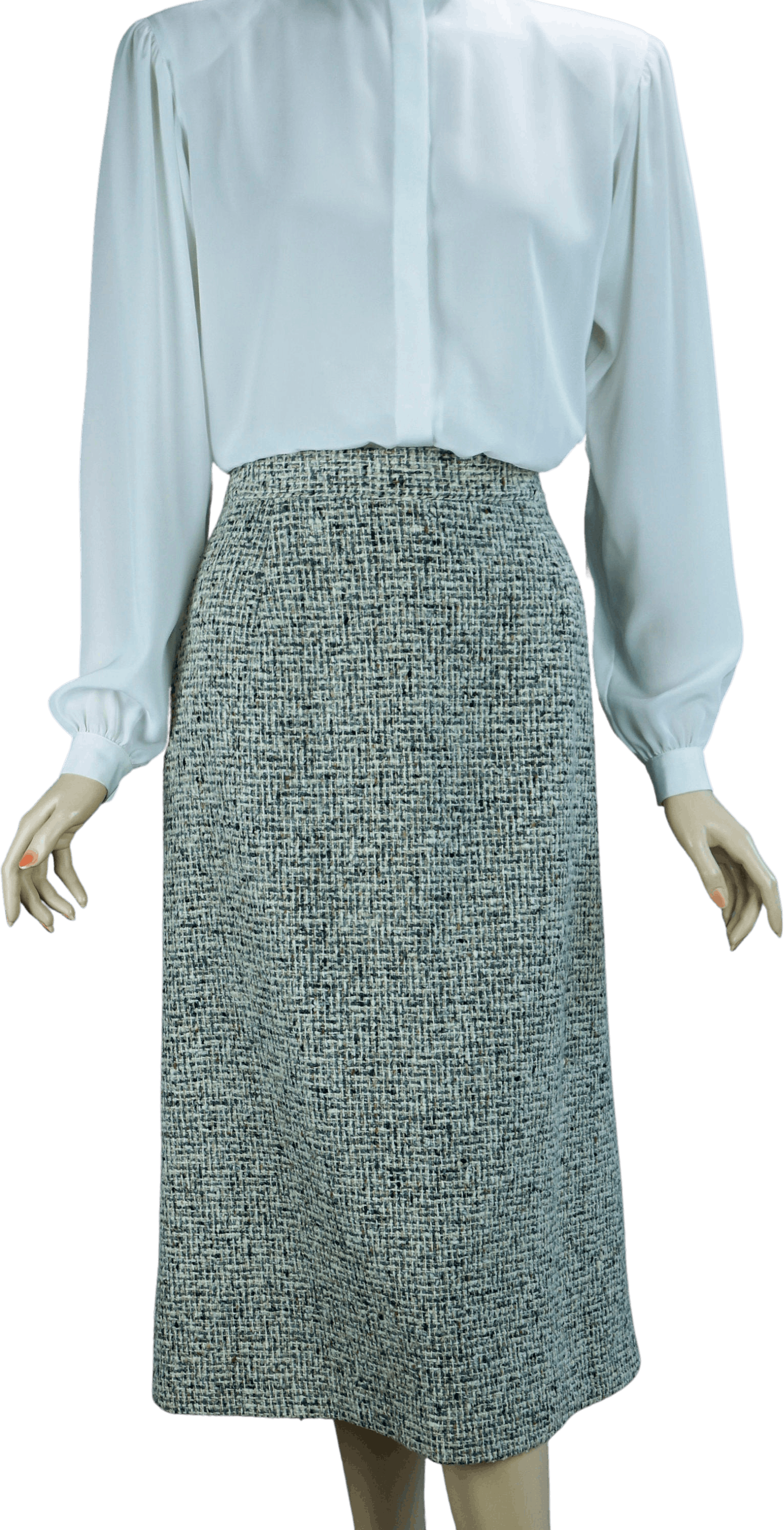 Vintage 60s Gray Tweed Straight Skirt By Prestige Of Boston Shop