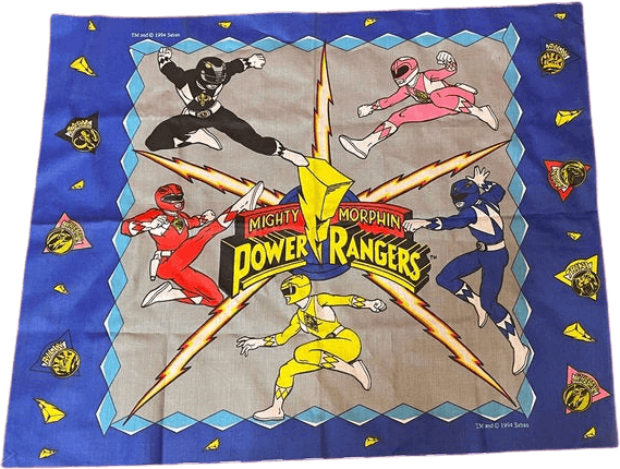Vintage 90's Blue Bordered Power Rangers Bandana | Shop THRILLING