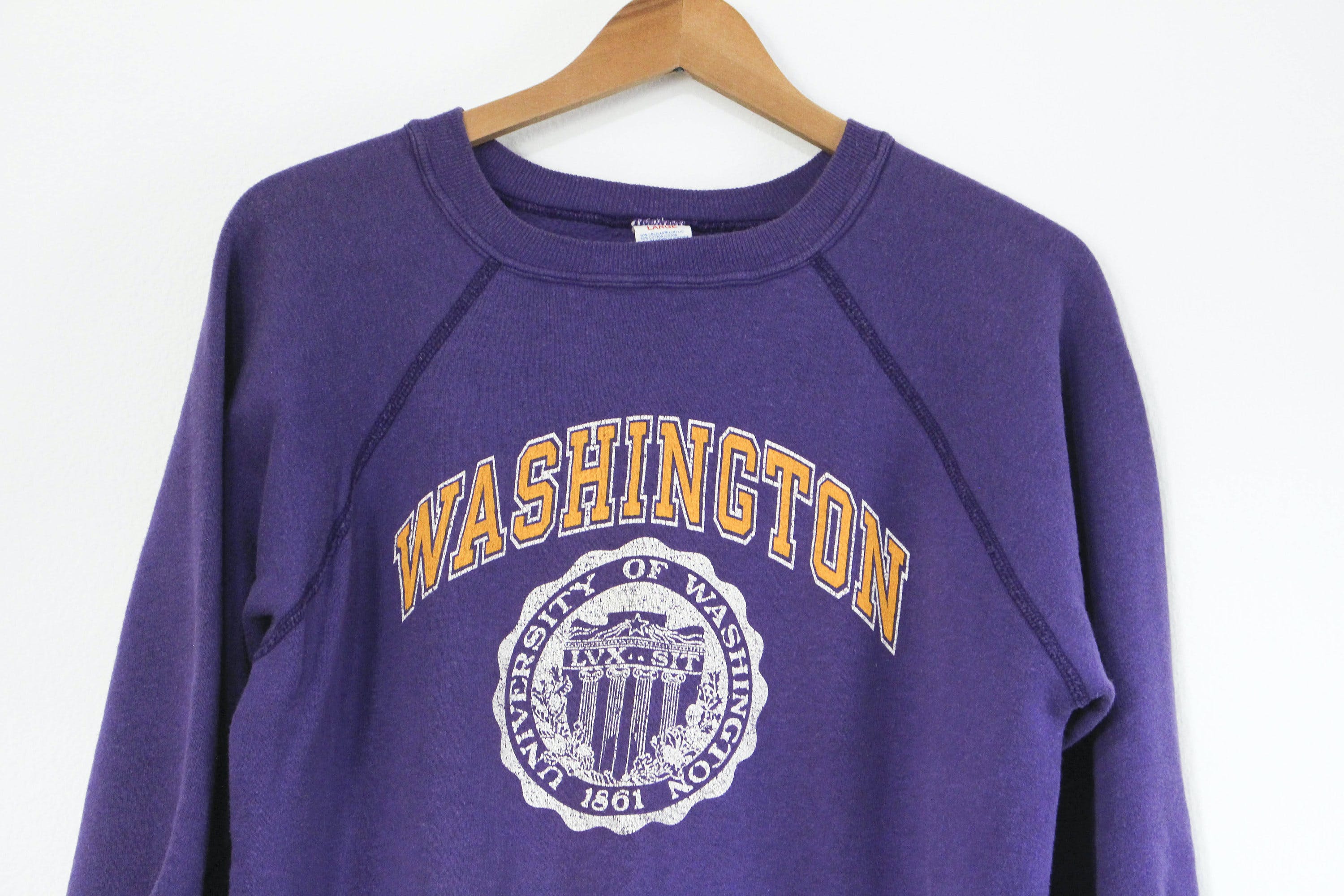 Vintage 80’s Purple University of Washington Huskies Cotton Sweatshirt ...