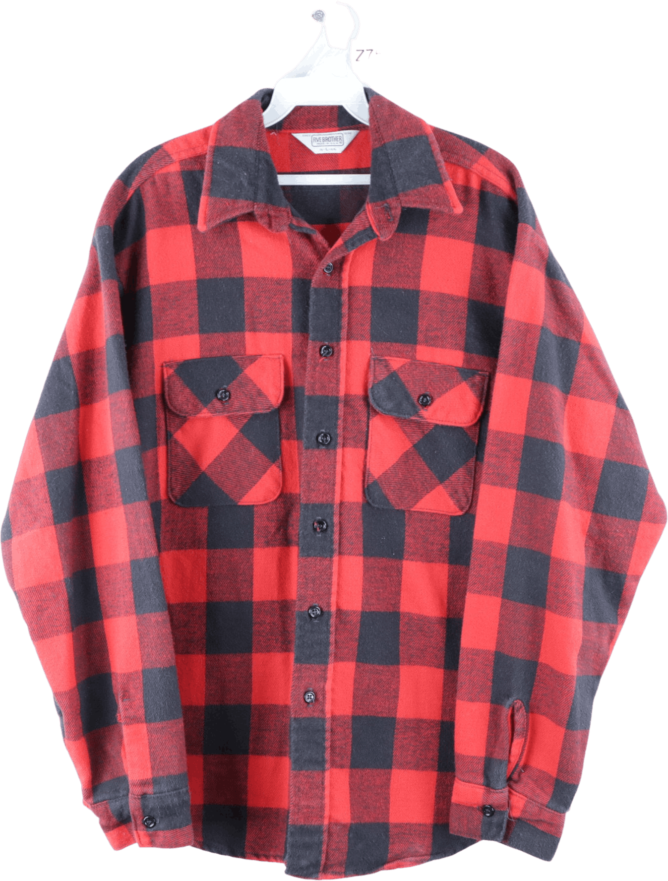 Vintage 70’s Men's Double Pocket Red Buffalo Plaid Shirt by Five ...