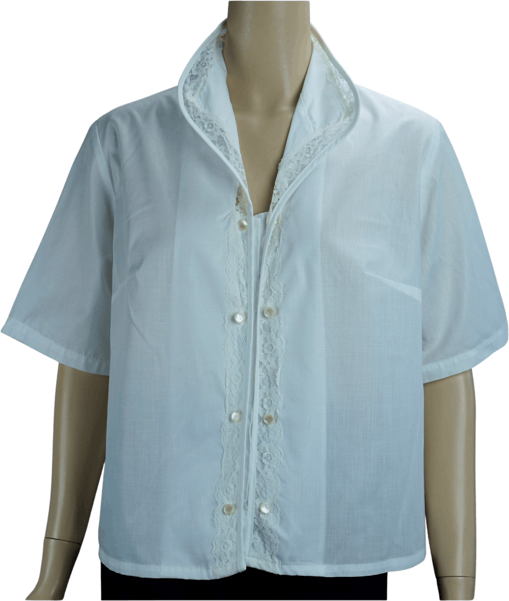 Vintage Lace Trimmed White Blouse by Loomtex | Shop THRILLING