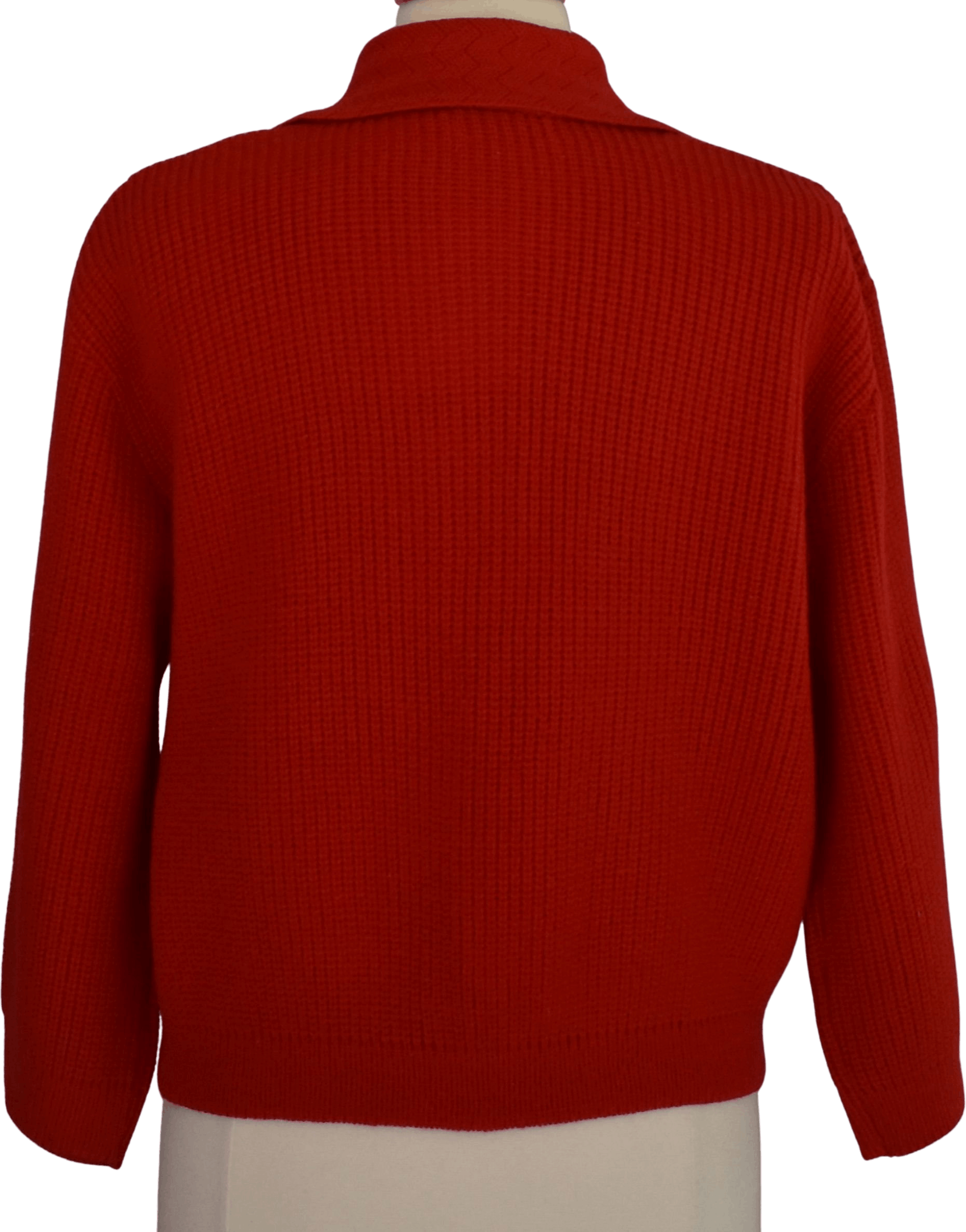 Vintage 50’s Red Wool Cardigan Ribbed Knit Sweater by A Brownie ...