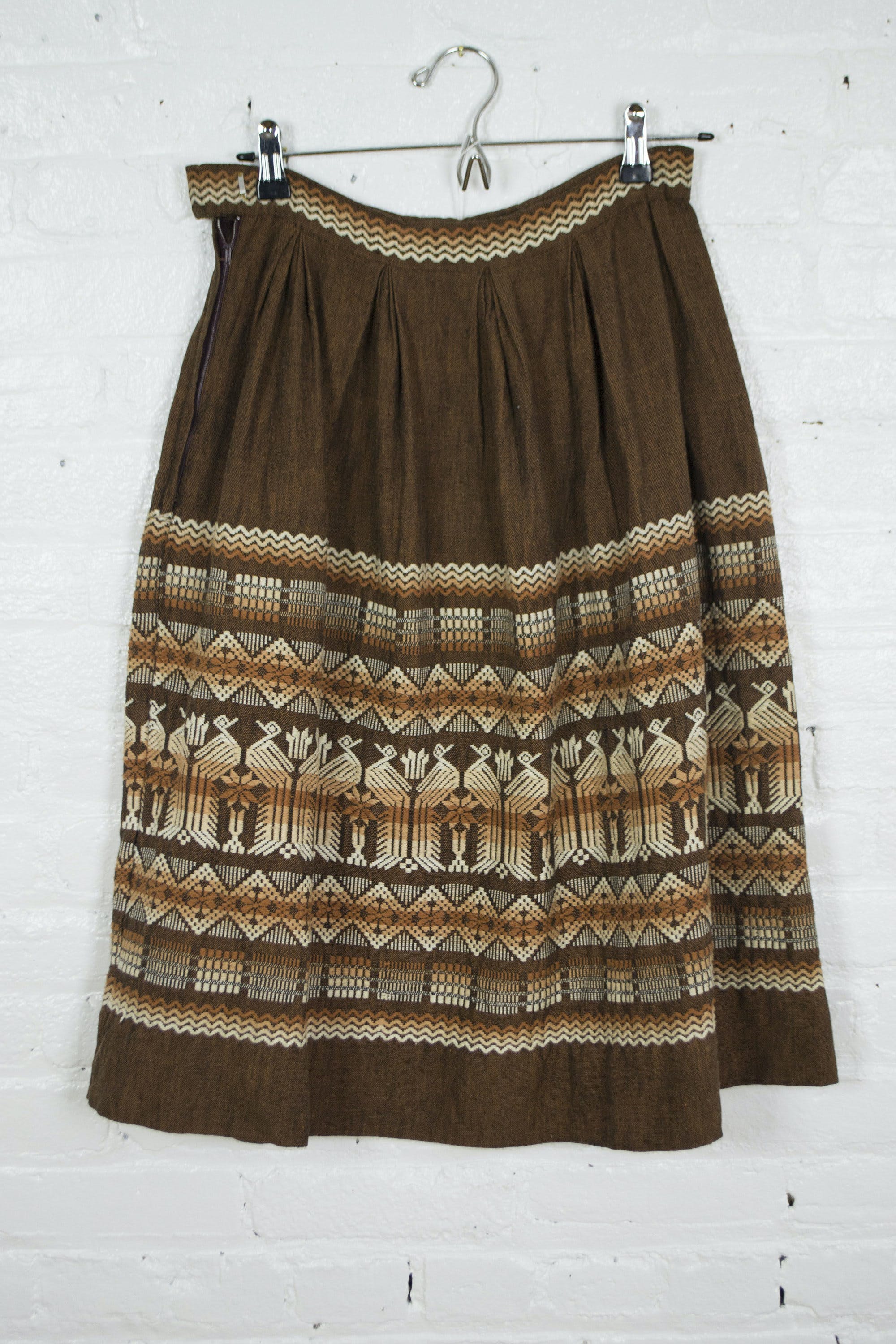 Vintage 50's Woven Pleated Midi Skirt | Shop THRILLING