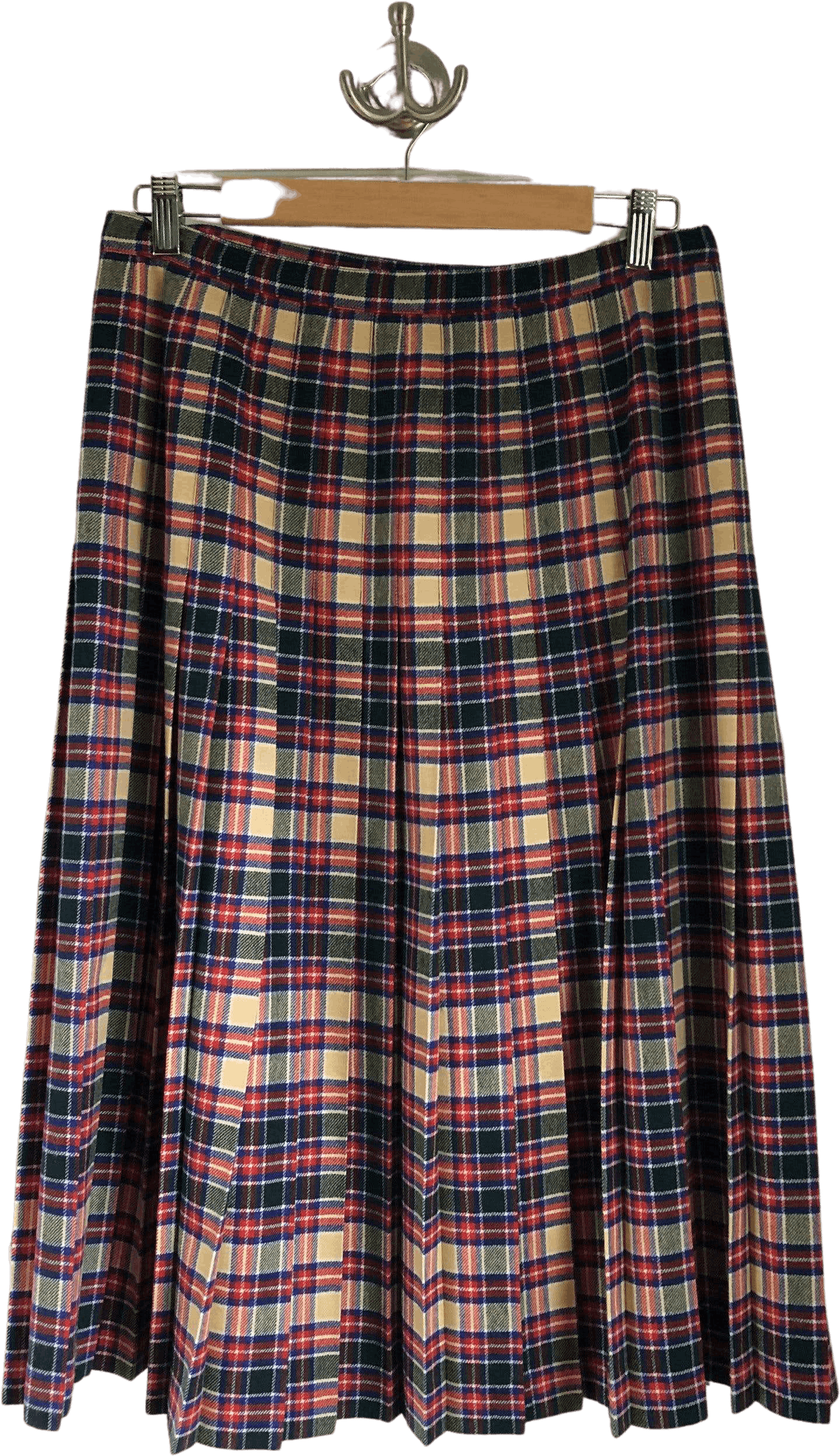 Vintage 80's Plaid Pleated Frayed Edge Wrap Skirt by Al Jean | Shop ...