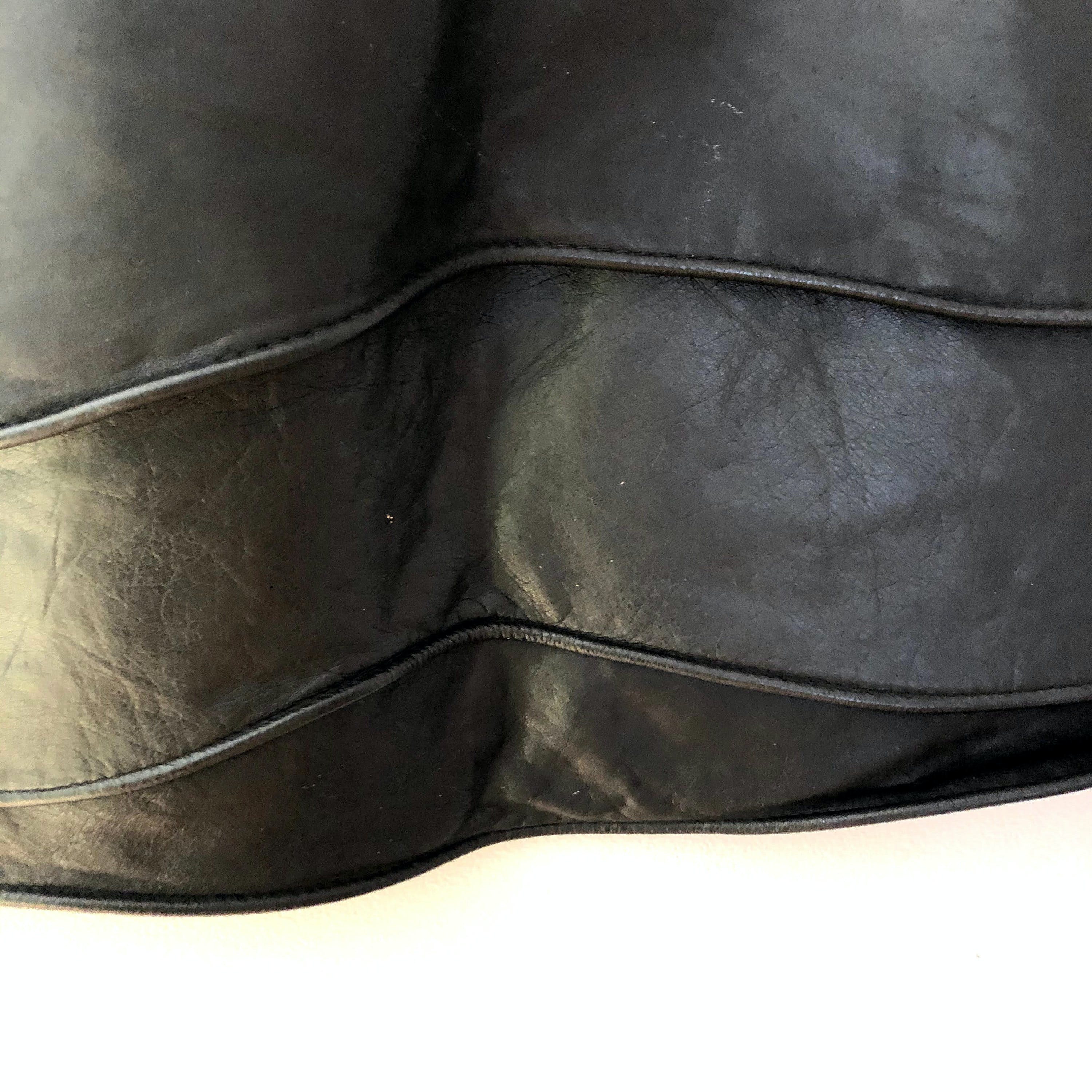 Vintage 80’s Black Sculptural Leather Skirt by Vera Pelle | Shop THRILLING