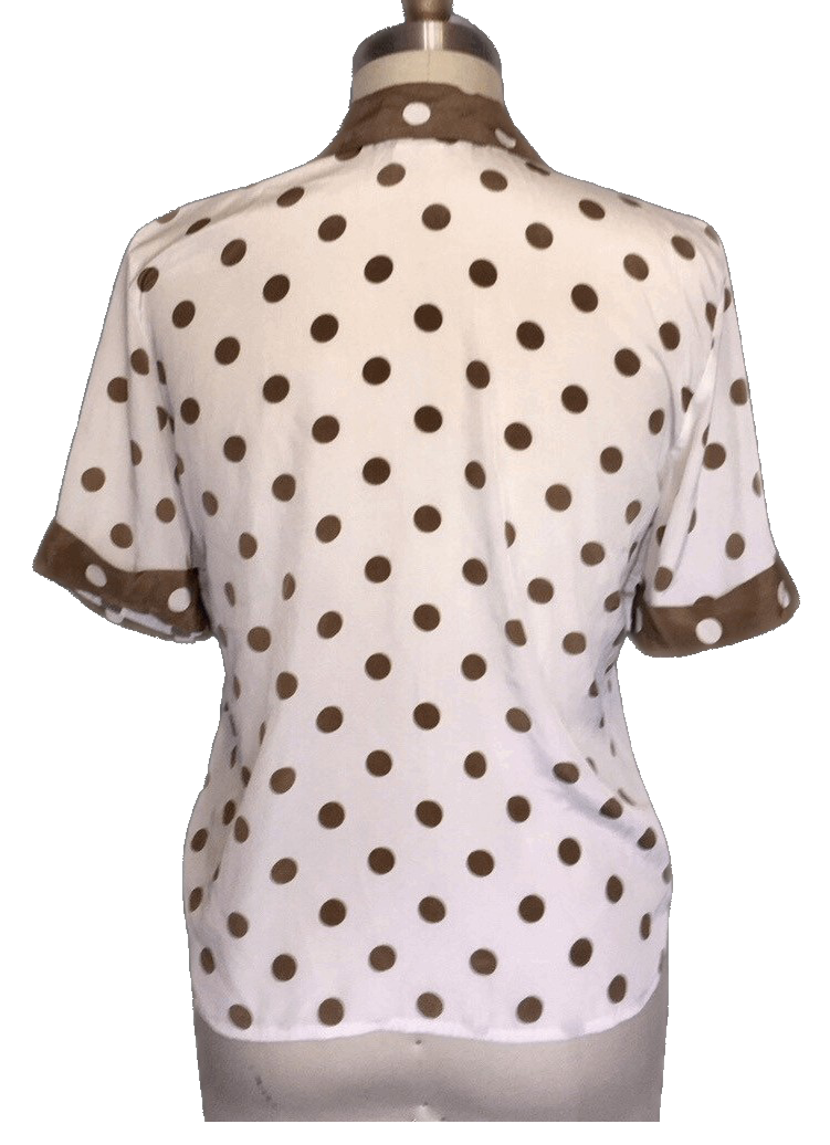 Vintage 90’s White and Brown Multi Pattern Blouse by saint germain ...
