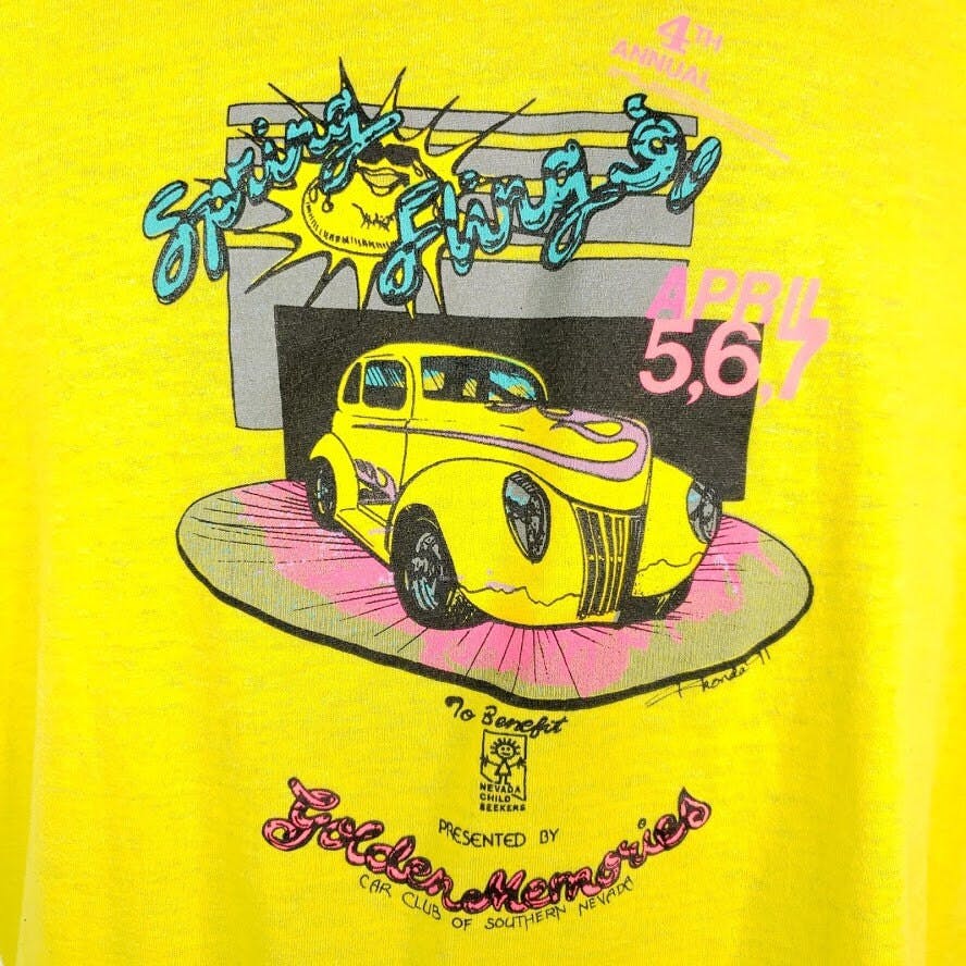 Vintage 90’s Yellow Car Club Men's T-Shirt | Shop THRILLING