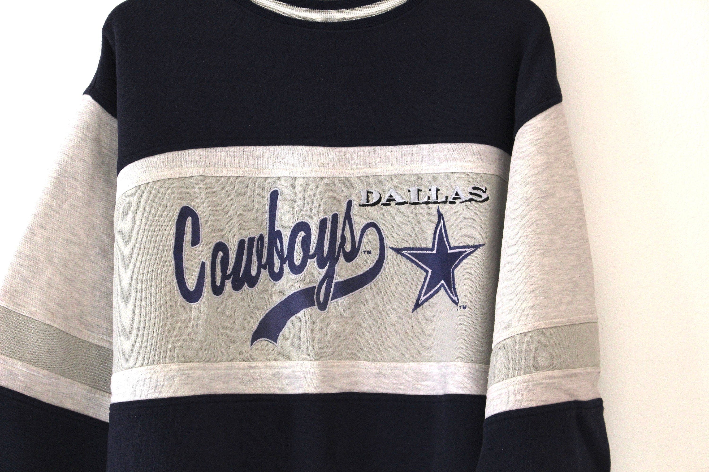 Sweat Vintage Dallas Cowboys Années 90 - Logo 7 - Bleu Marine - Taille L Homme
