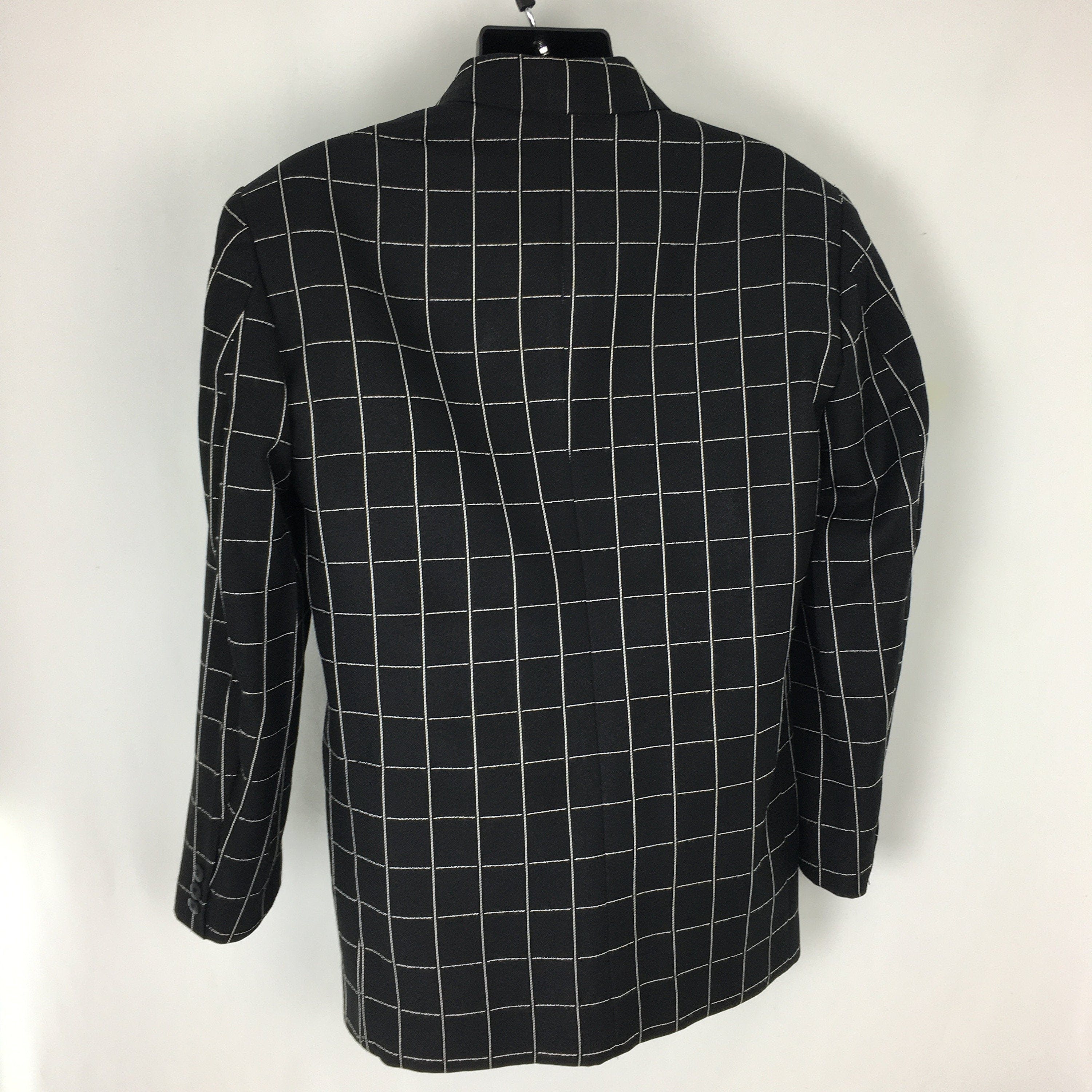 Vintage 90's Men's Black and White Windowpane Sports Coat by Officer ...