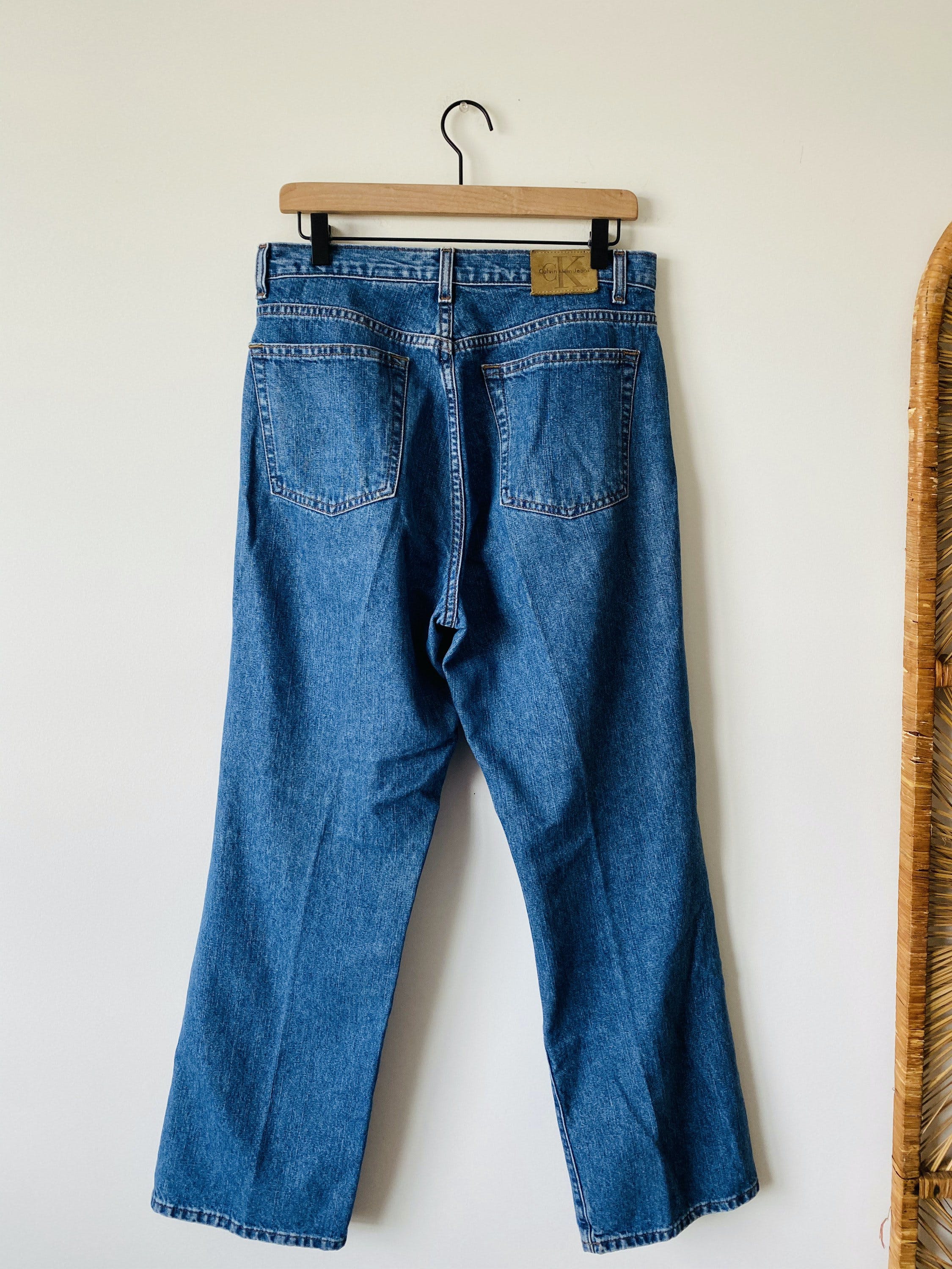 NEW! 90s Vintage Mid-Rise Denim Calvin Klein Bootcut Medium Wash Jeans ...