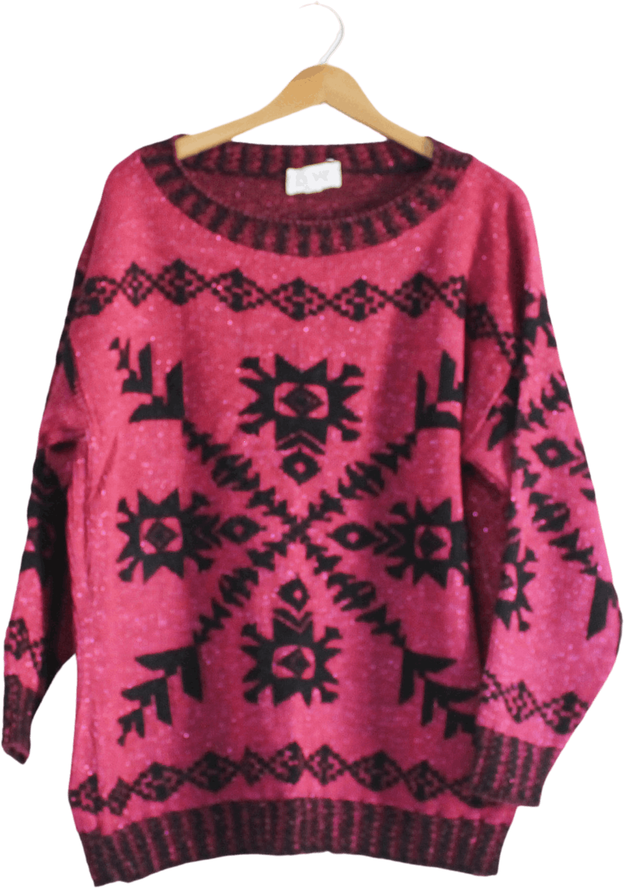 Vintage Red Holiday Print Acrylic Sweater by Rose | Shop THRILLING