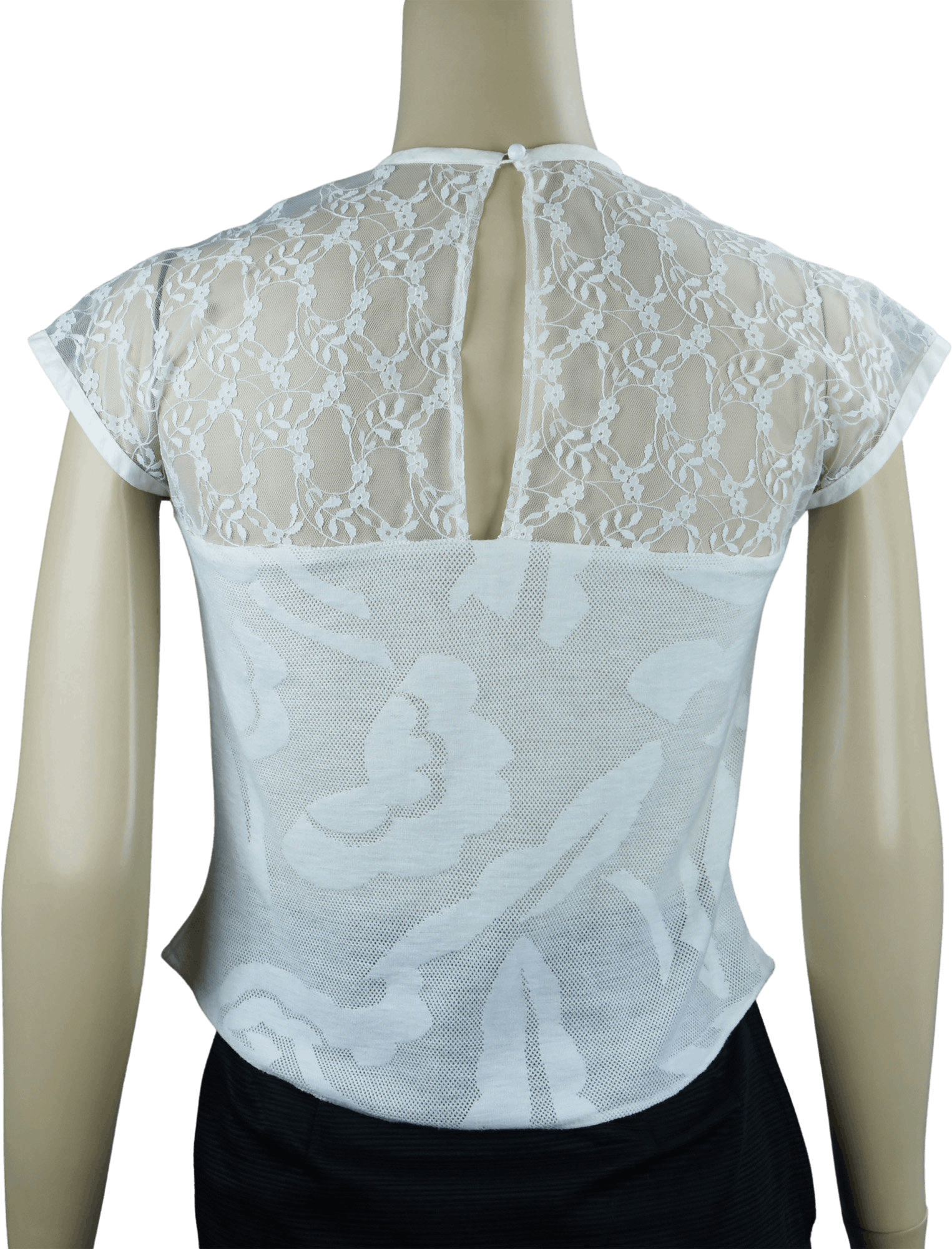 Vintage White Lace Sheer Shoulder Blouse | Shop THRILLING