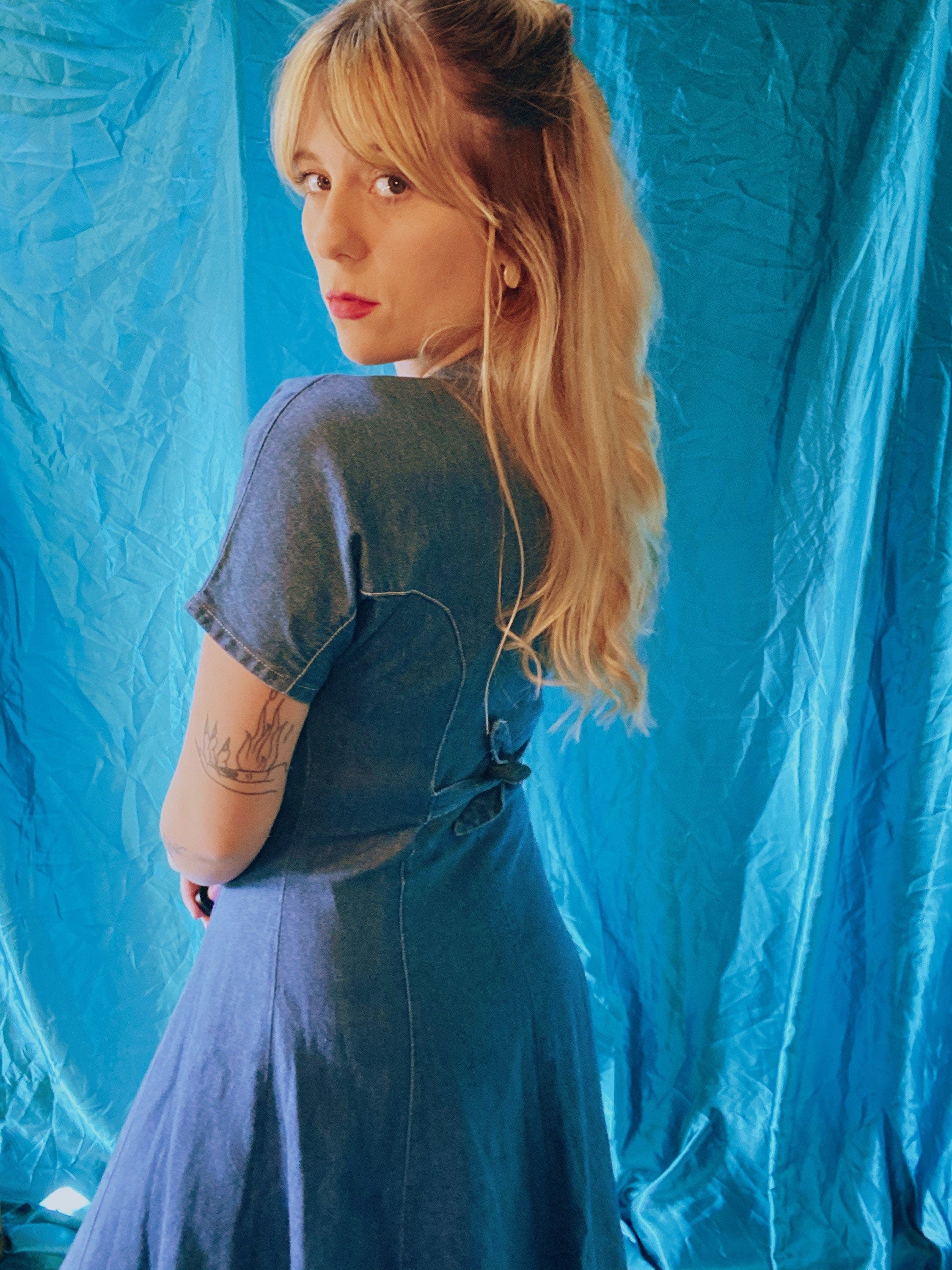 Vintage 90’s Button Up Denim Dress by FADS