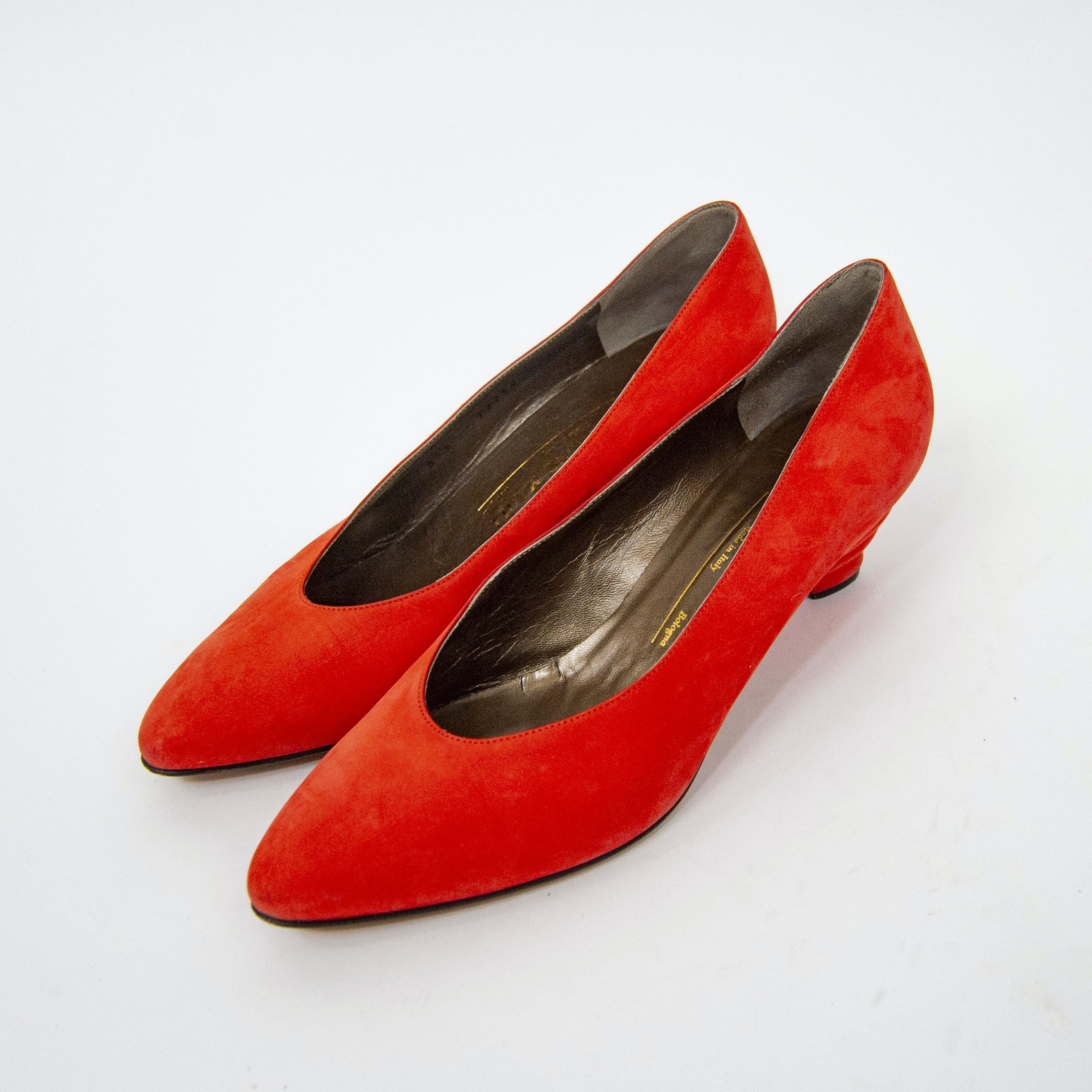 Vintage 80's Red Orange Bubble Heels by Bruno Magli | Shop THRILLING