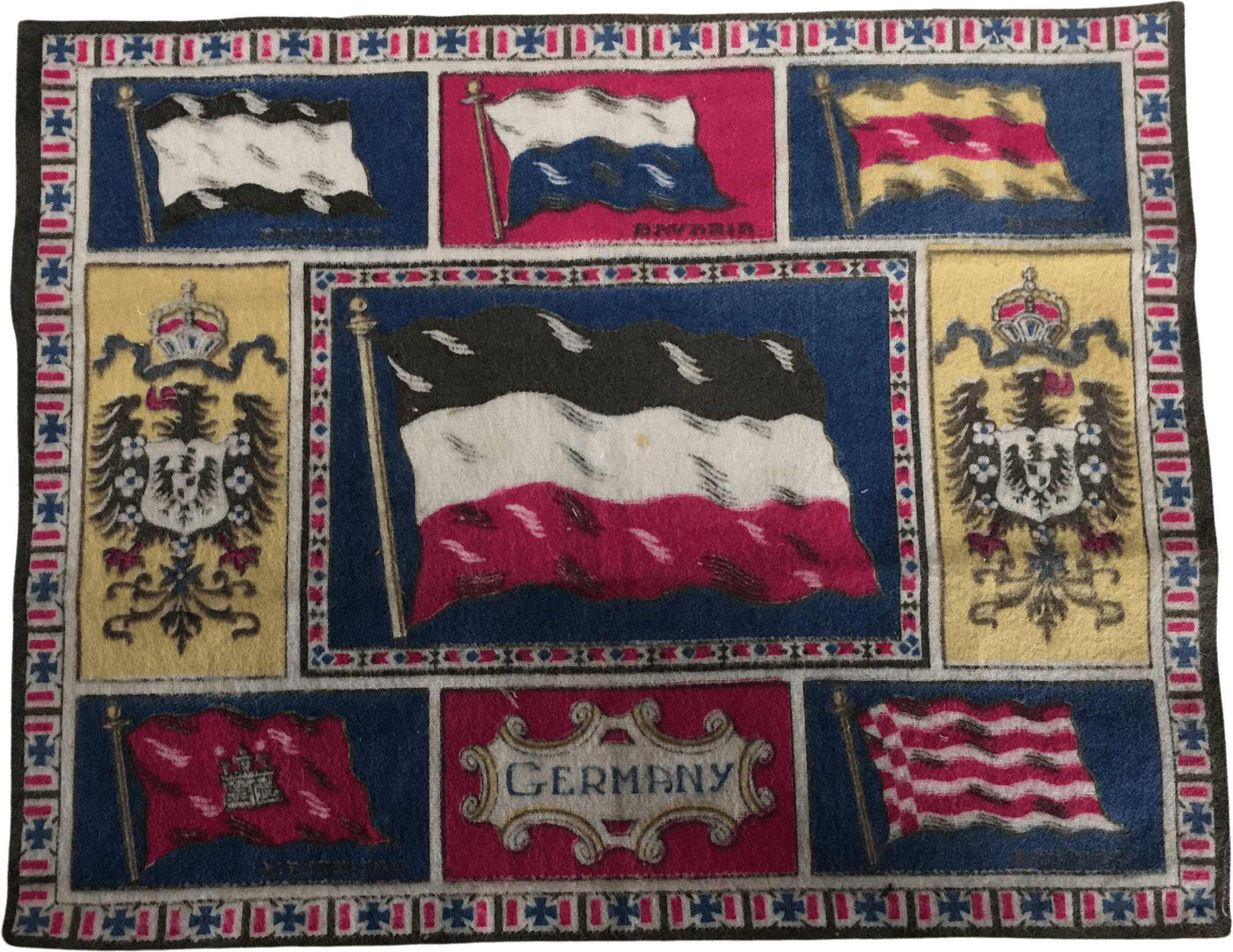 Vintage 40s German Flag Textile Handkerchief Shop THRILLING