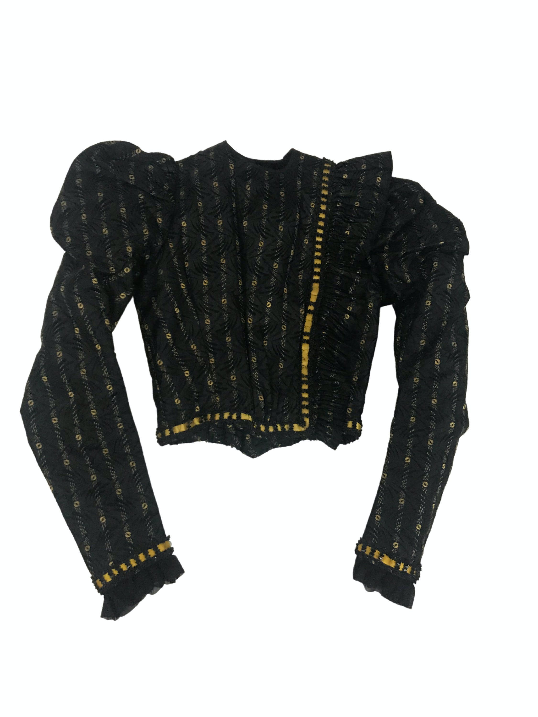 Vintage Antique 1900’s Black and Gold Beaded Embroidery Blouse | Shop ...
