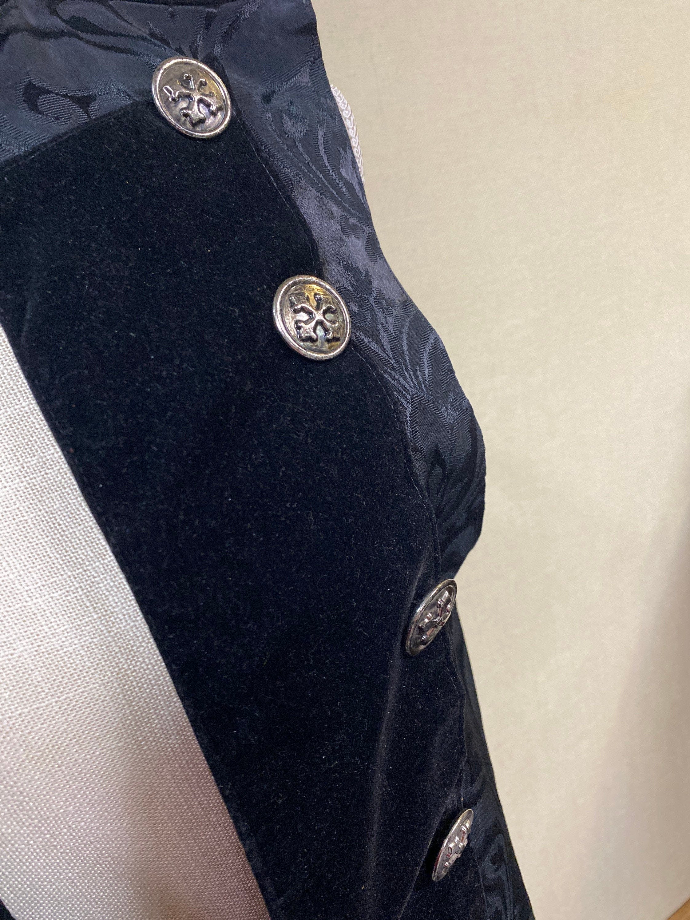 Vintage 90’s Black High Collar Satin Vest by Cykxtees | Shop THRILLING