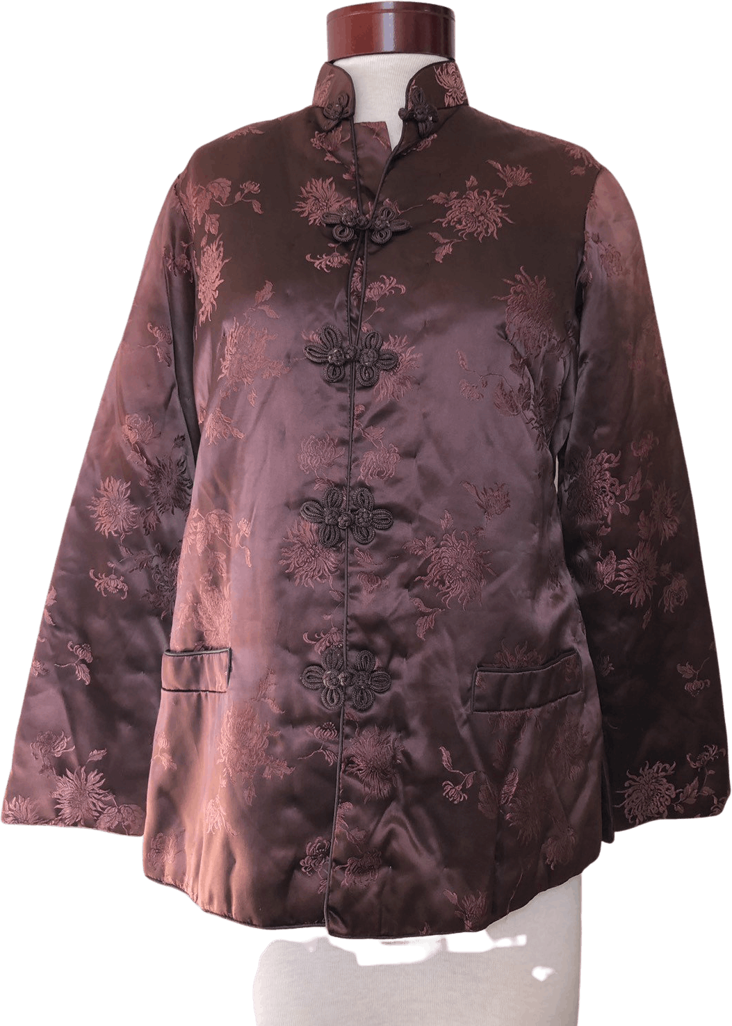 Vintage Brown Satin Jacket by SAN MAY HONG | Shop THRILLING