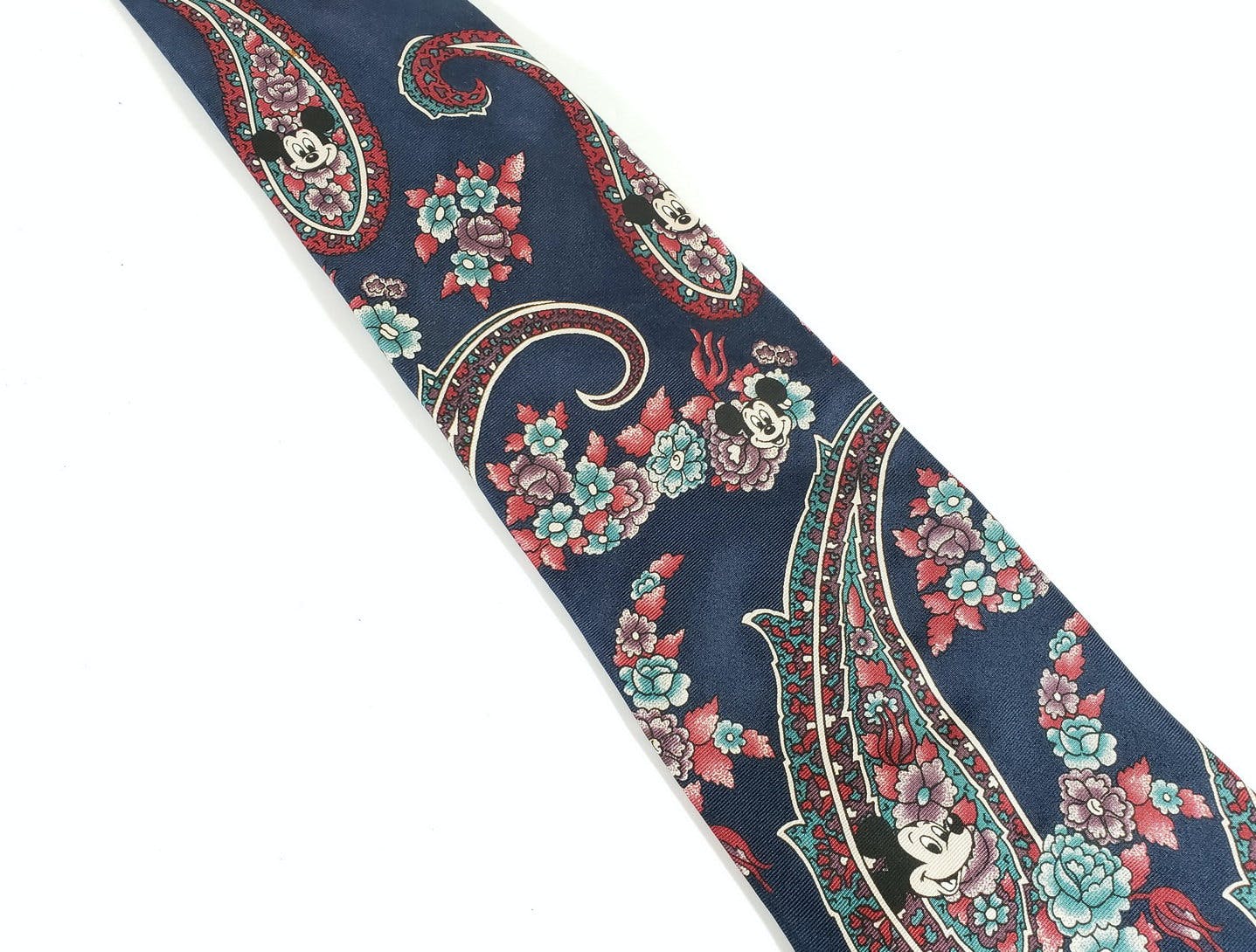Vintage 90's Blue Paisley Mickey Mouse Tie by Walt Disney Company ...