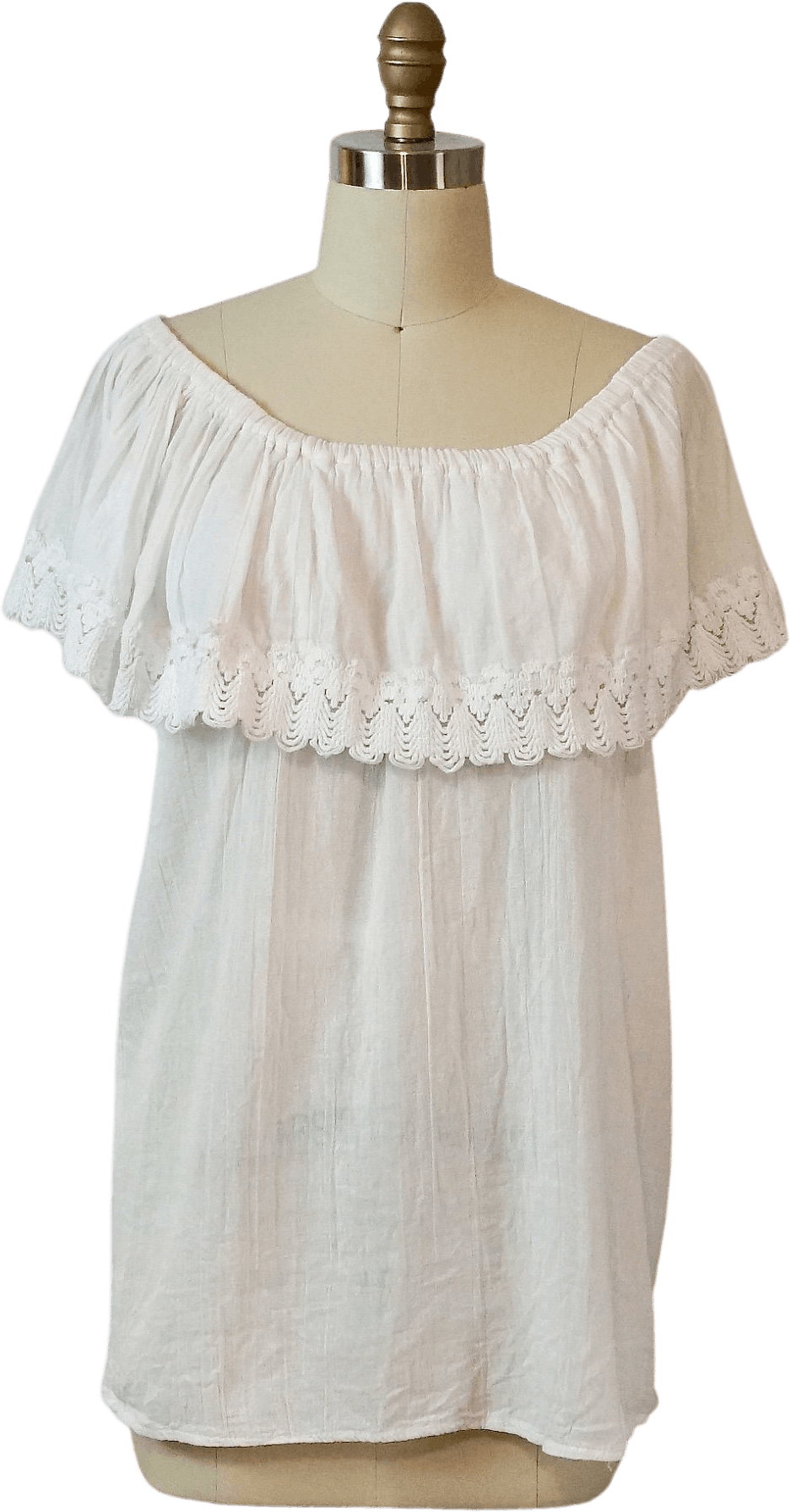 Vintage 80’s White Off the Shoulder Ruffle Top Blouse | Shop THRILLING