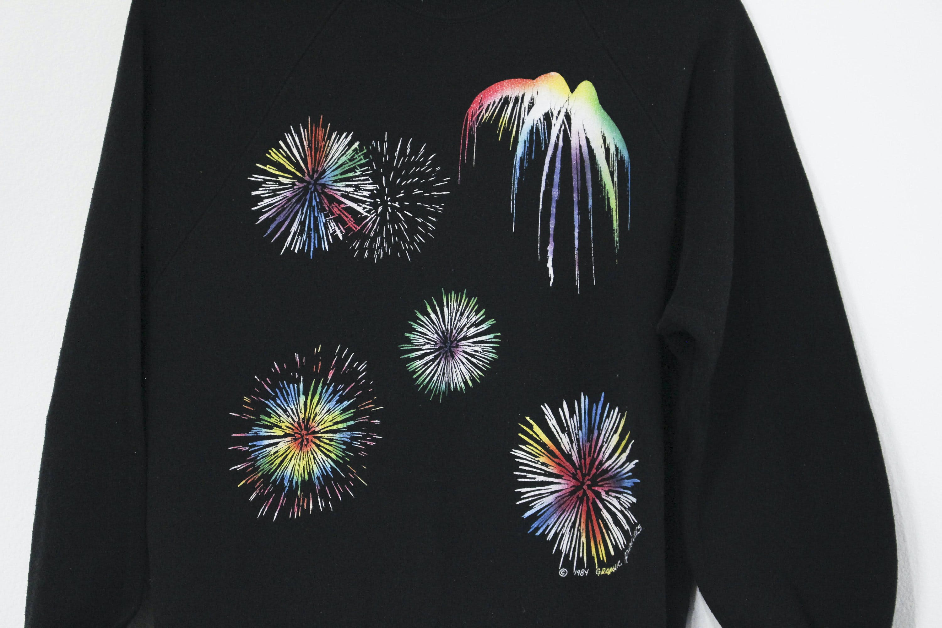 Vintage 80’s Black Fourth of July Fireworks Cotton Sweatshirt by ...