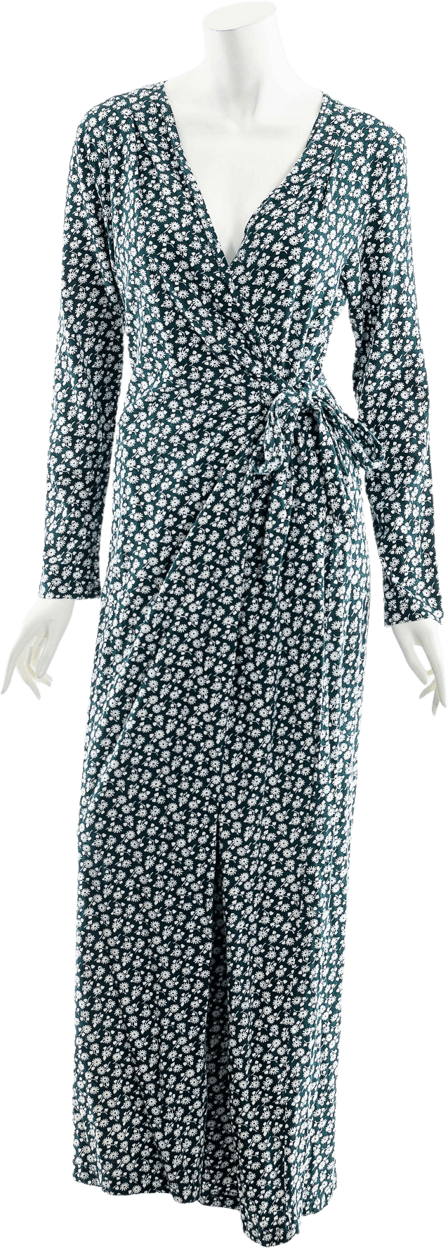 Vintage 70’s Emerald Green Daisy Print Bell Bottom Wrap Jumpsuit | Shop ...