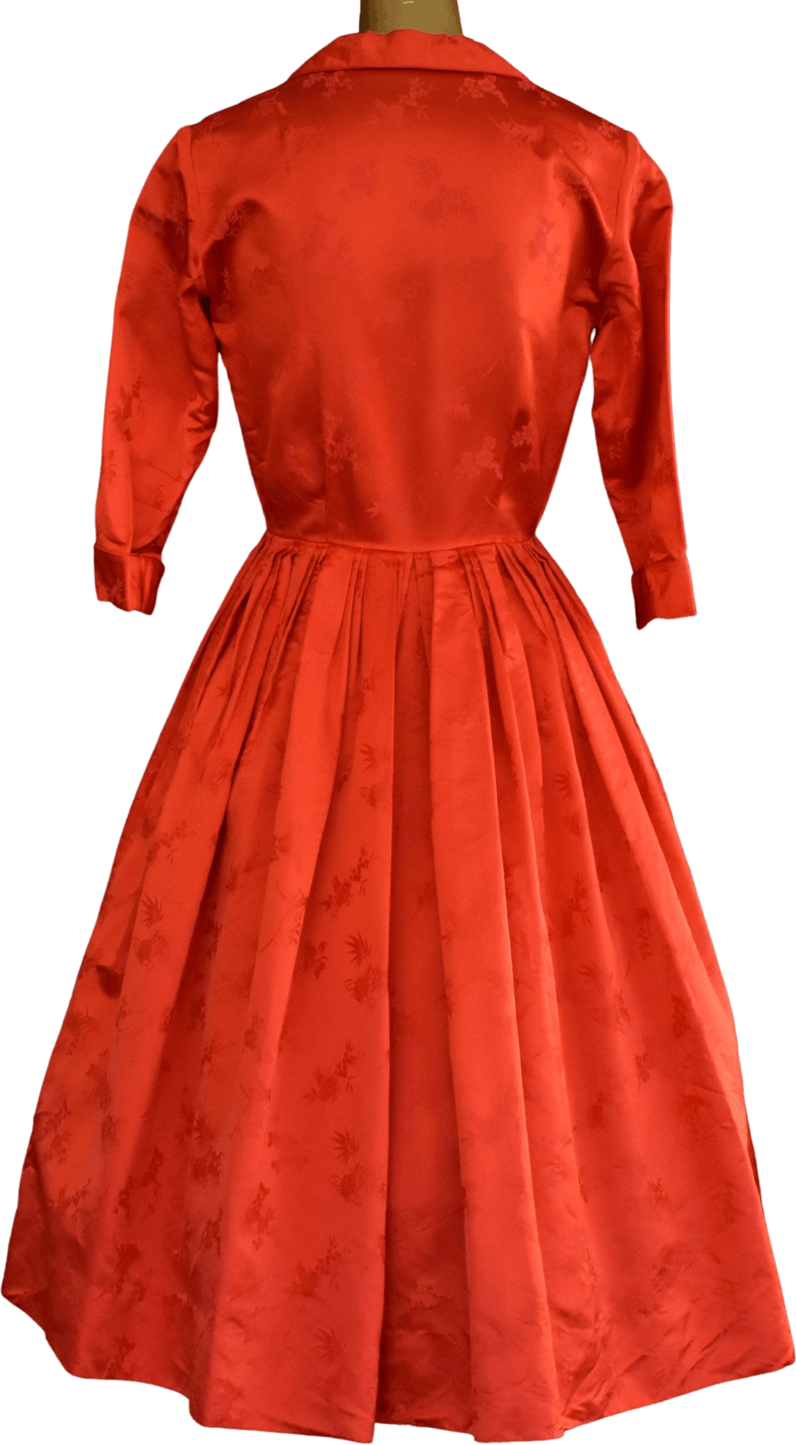 Vintage 50's Red Long Sleeve Silk Dress by Dynasty | Shop THRILLING