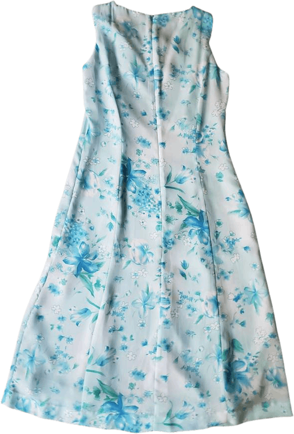 Vintage 90’s Blue and Green Watercolor Floral Chiffon Dress by Danny ...