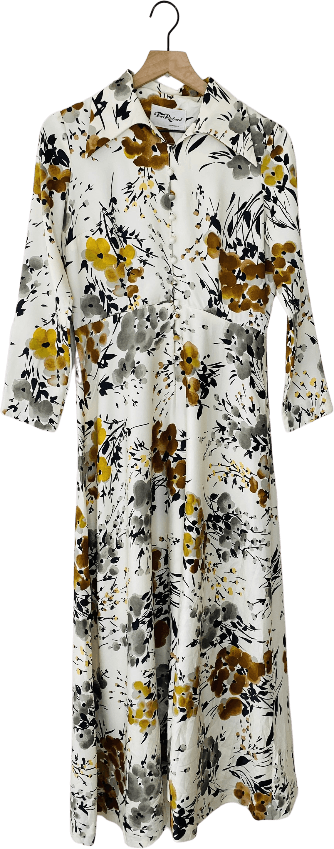 Vintage 80’s Floral Long Sleeve Midi Dress by Tori Richard Honolulu ...