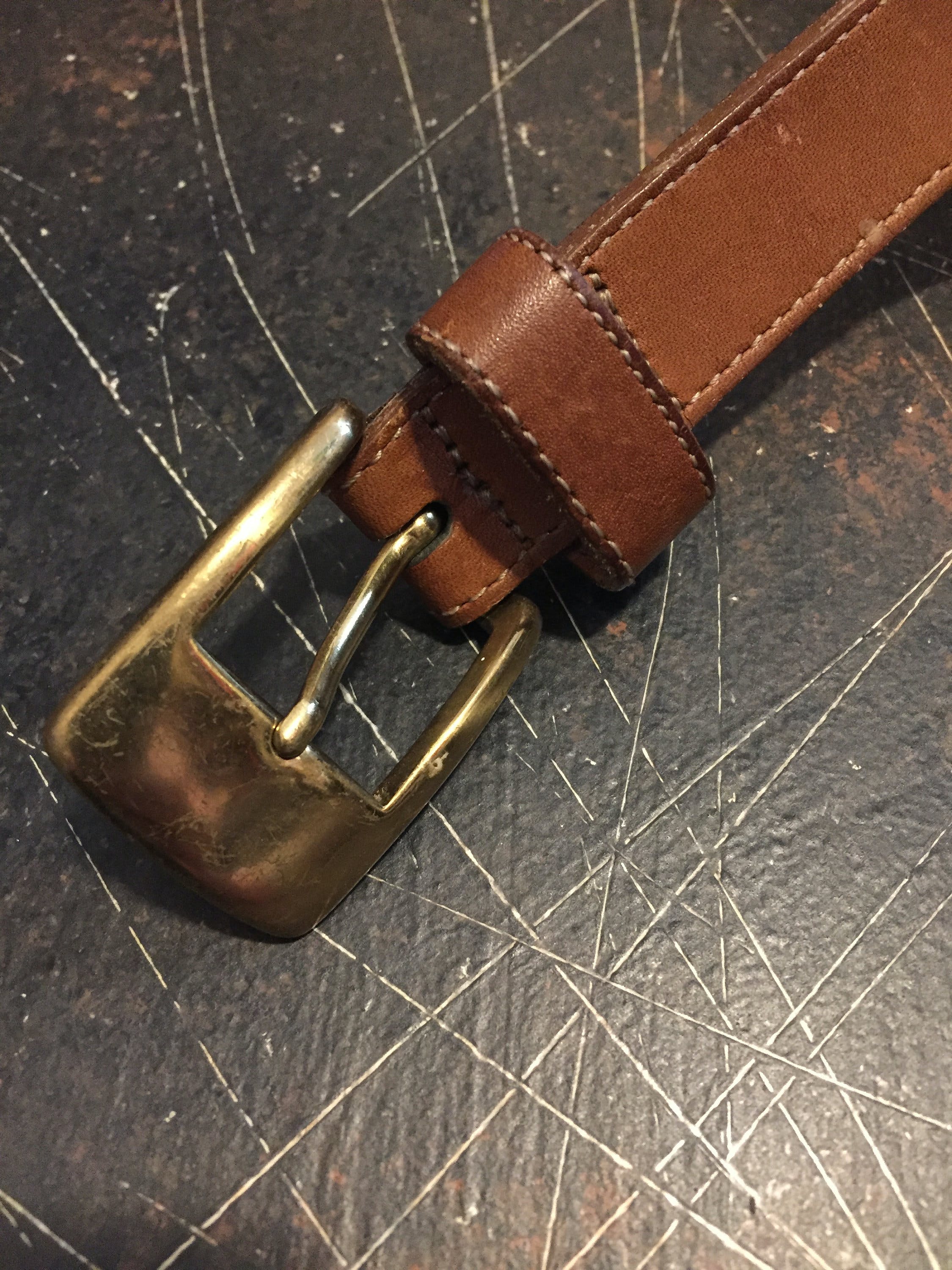 Vintage Wide Camel Colored Leather Belt | Shop THRILLING