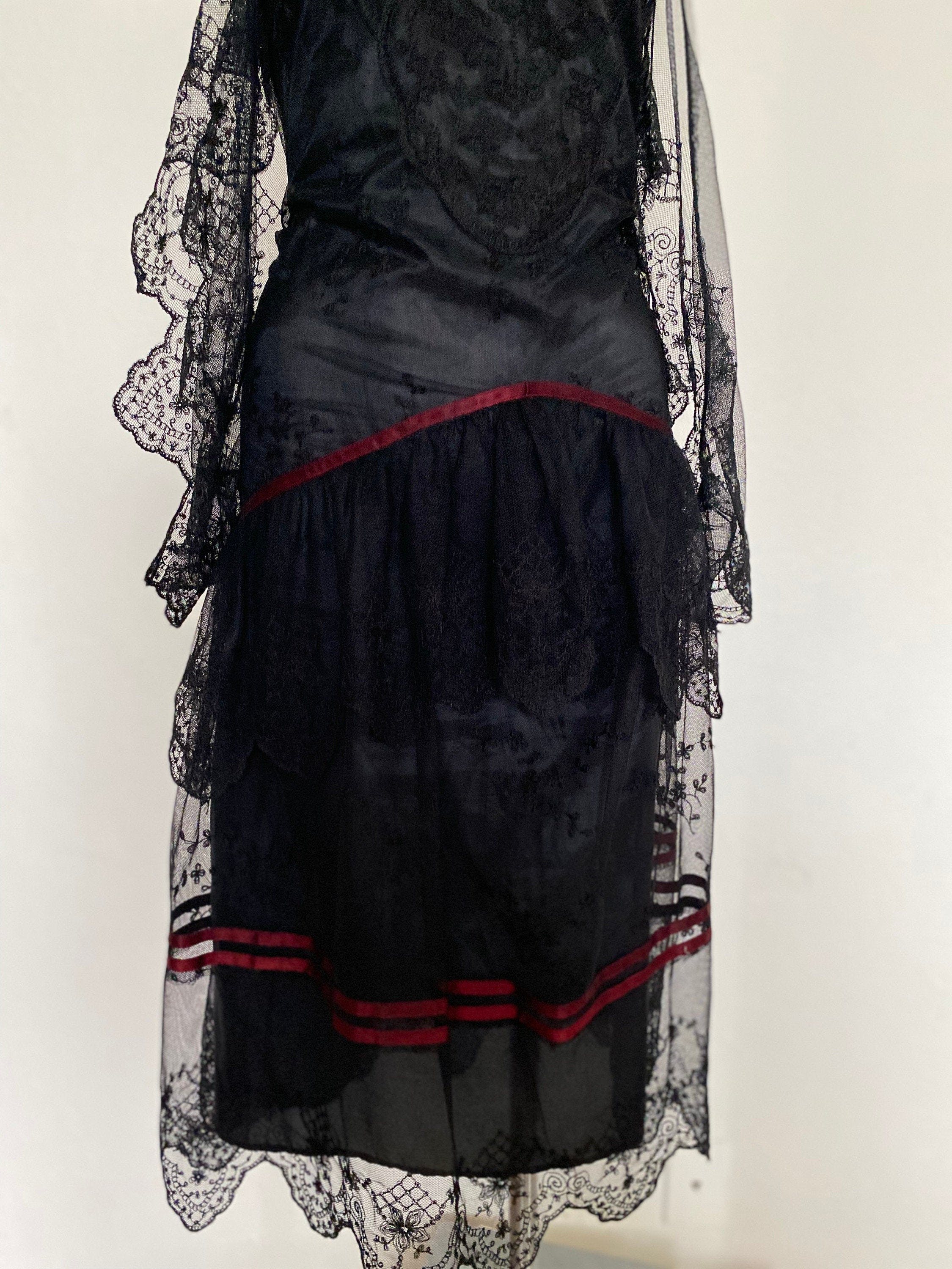 Vintage Off-Shoulder Goth Lace Dress by Joseph I. Magnin | Shop THRILLING