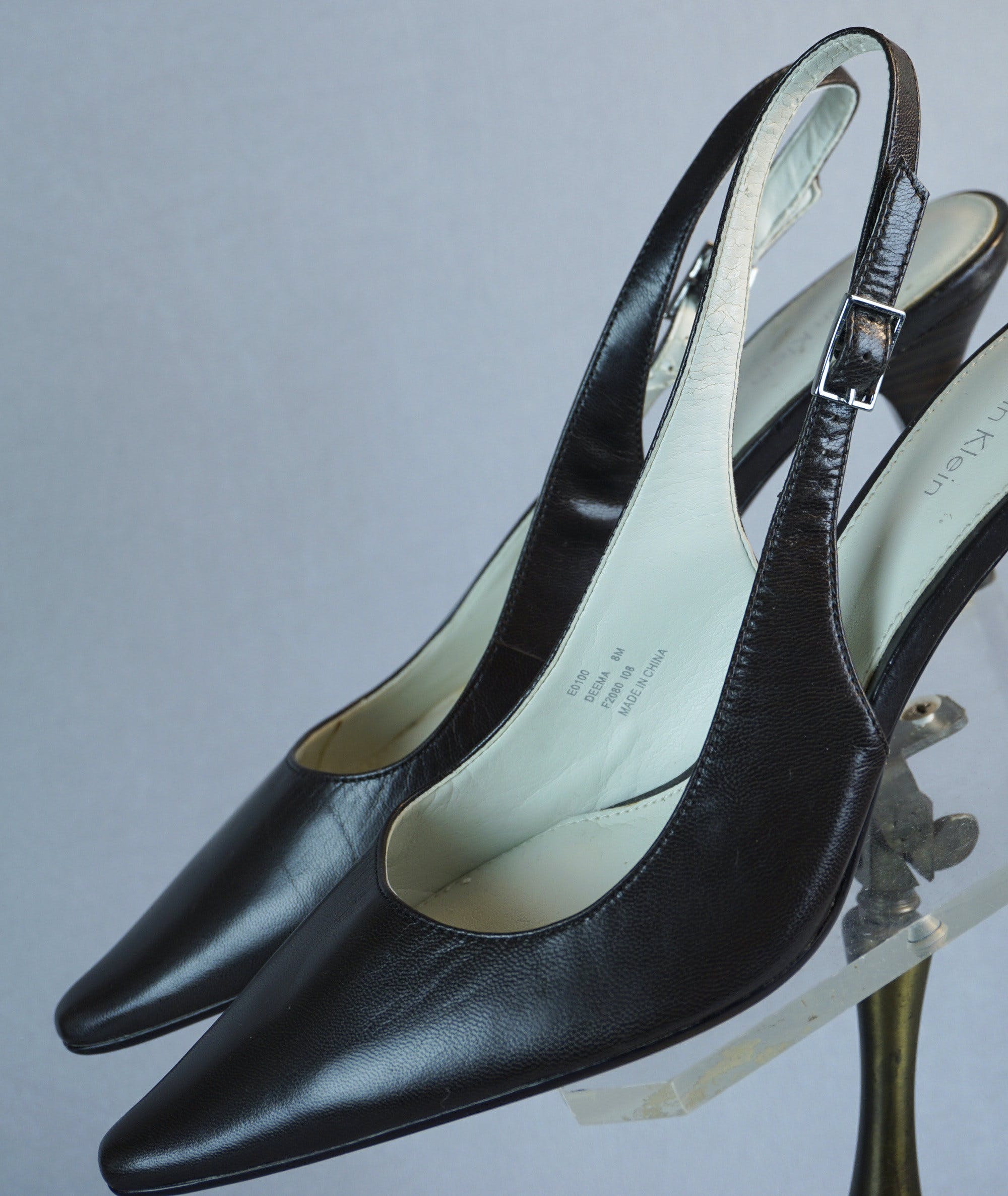 ATTITUDE WEDGE HIGH SLINGBACK 90MM IN BROWN CALFSKIN CANVAS SOLE