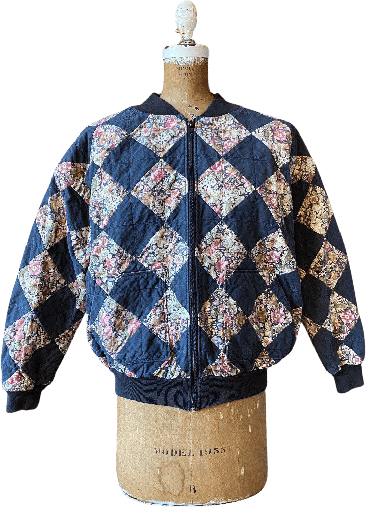 Vintage 80's Quilted Patchwork Bomber Jacket Shop THRILLING