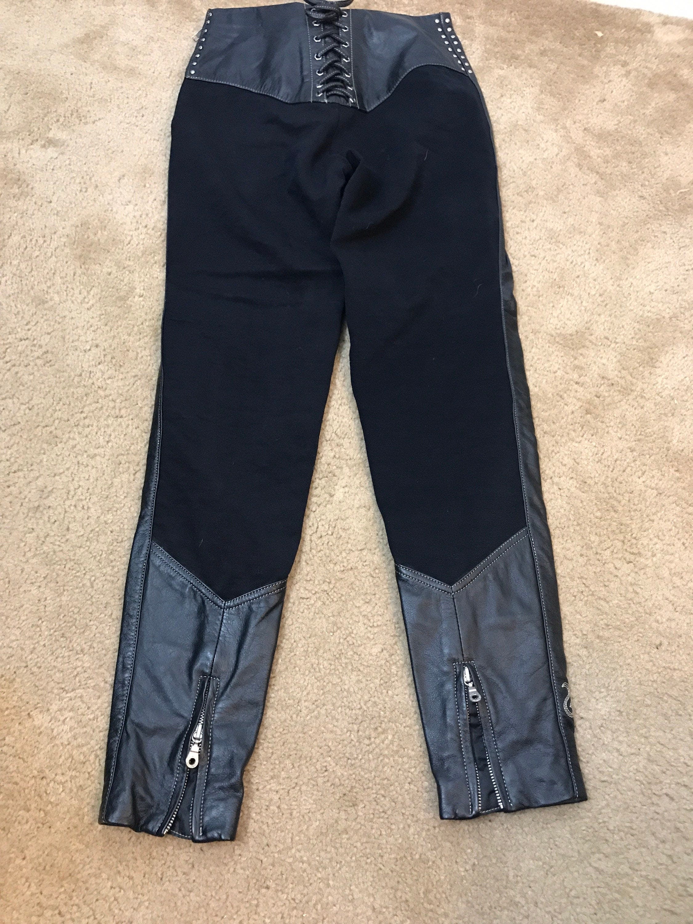 Vintage Black Leather Embroidered Chap Pants by Harley Davidson | Shop ...