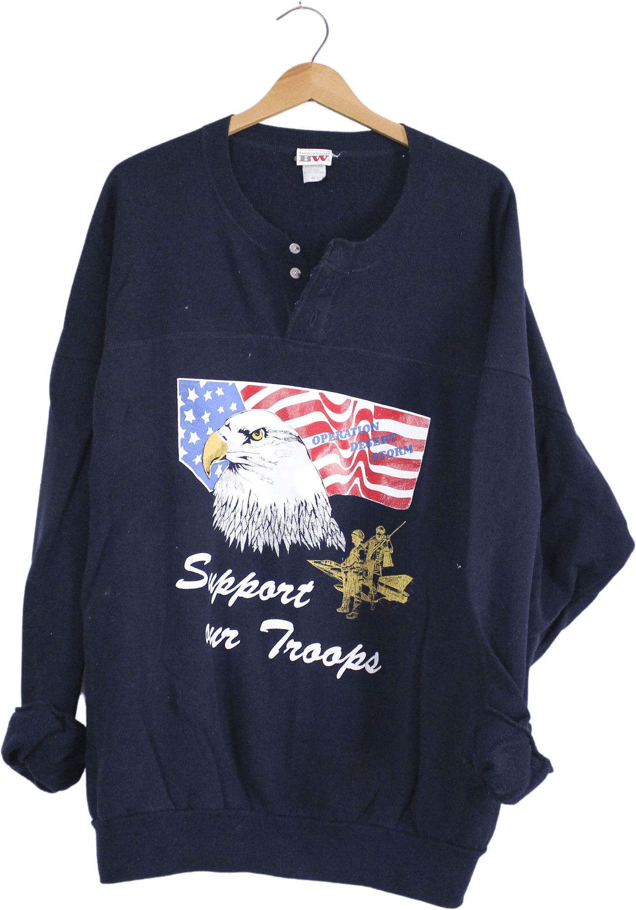 Vintage Black American Flag Sweatshirt by Bassett Walker | Shop THRILLING